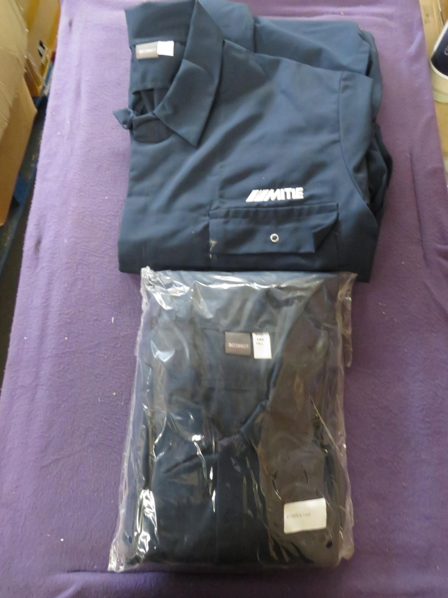 MITIE Branded Navy Polycotton Boilersuit - Size 140 Tall - New & Packaged.