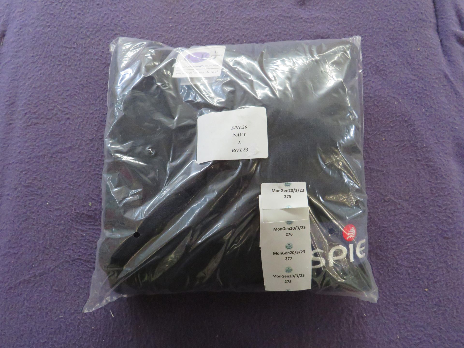 SPIE Branded - Navy Cotton Long-Sleeve Jumper - Size Large - New & Packaged.