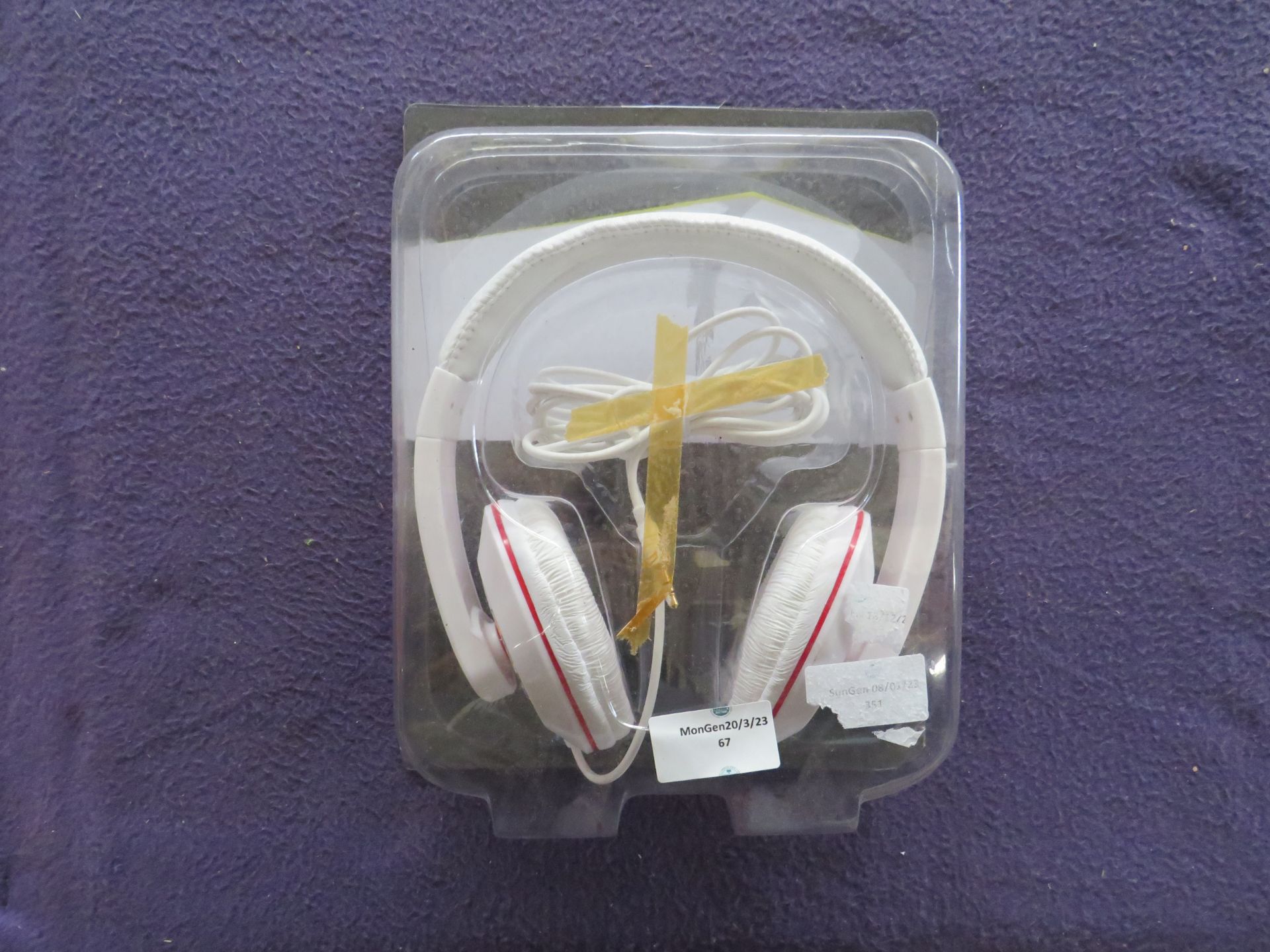 3x GTX Sound - SHW40 White Stereo Hi-Fi Headphones - Packaging May Be Damaged.