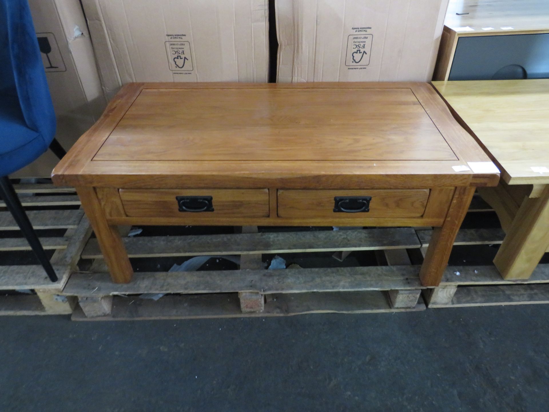 Oak Furnitureland Original Rustic Solid Oak 4 Drawer Storage Coffee Table RRP 249.99 This Rustic