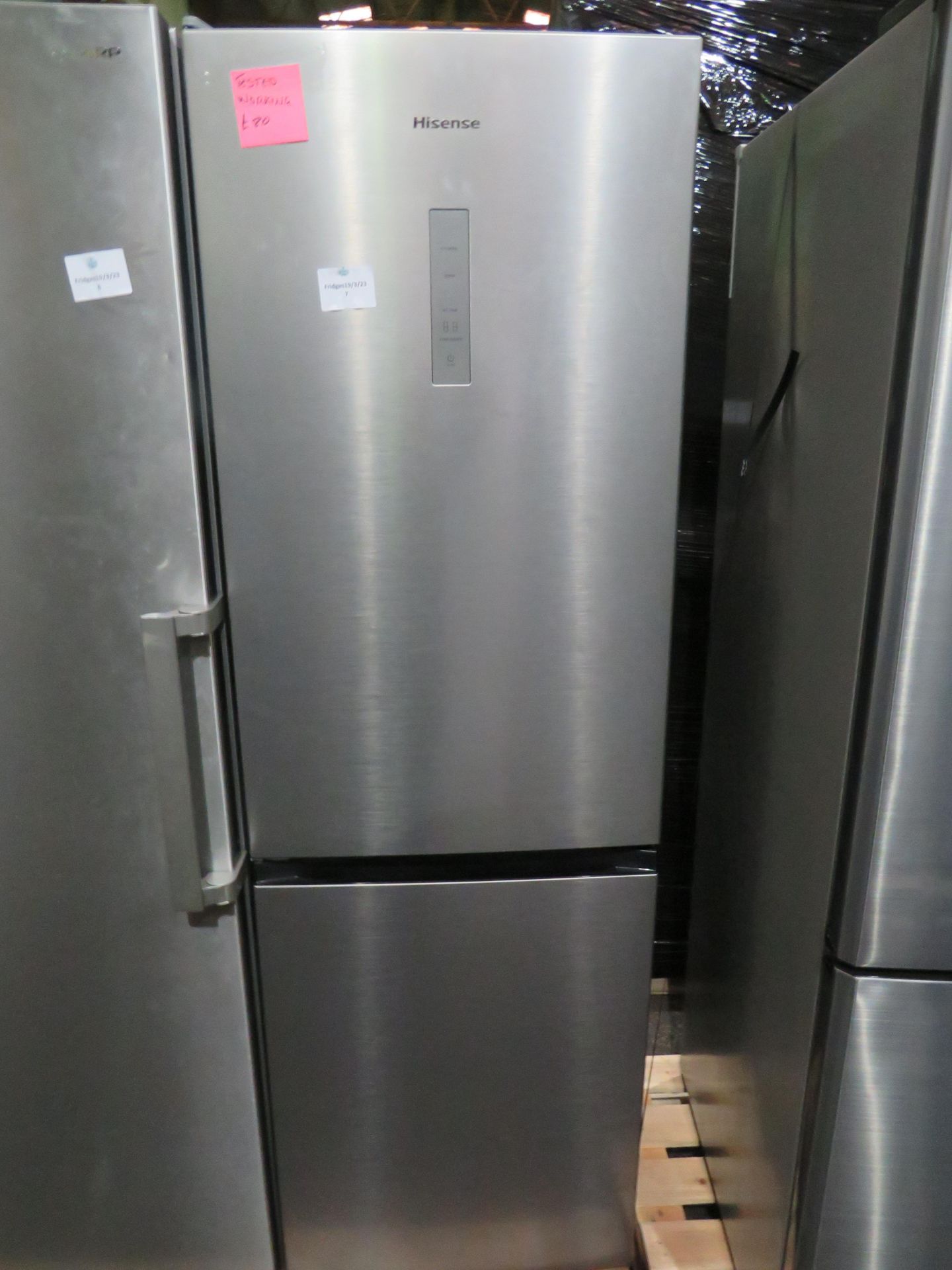 Hisense Stainless Steel Tall Freestanding Frost Free Fridge Freezer - Tested Working.