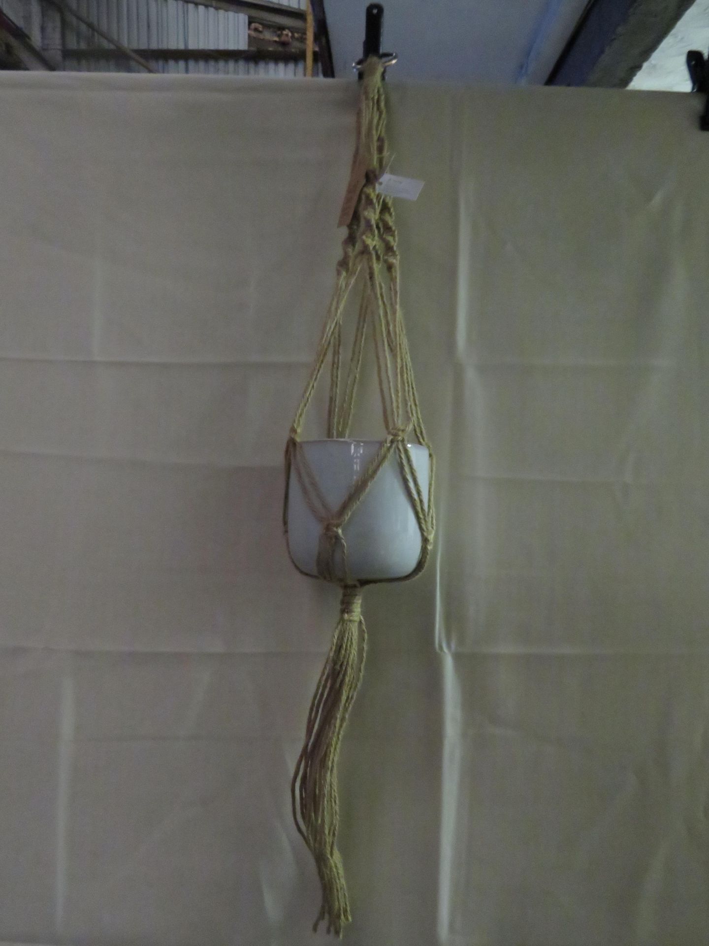 5x Macrame White Hanging Planters - Please See Image For Design - Unused & Boxed.