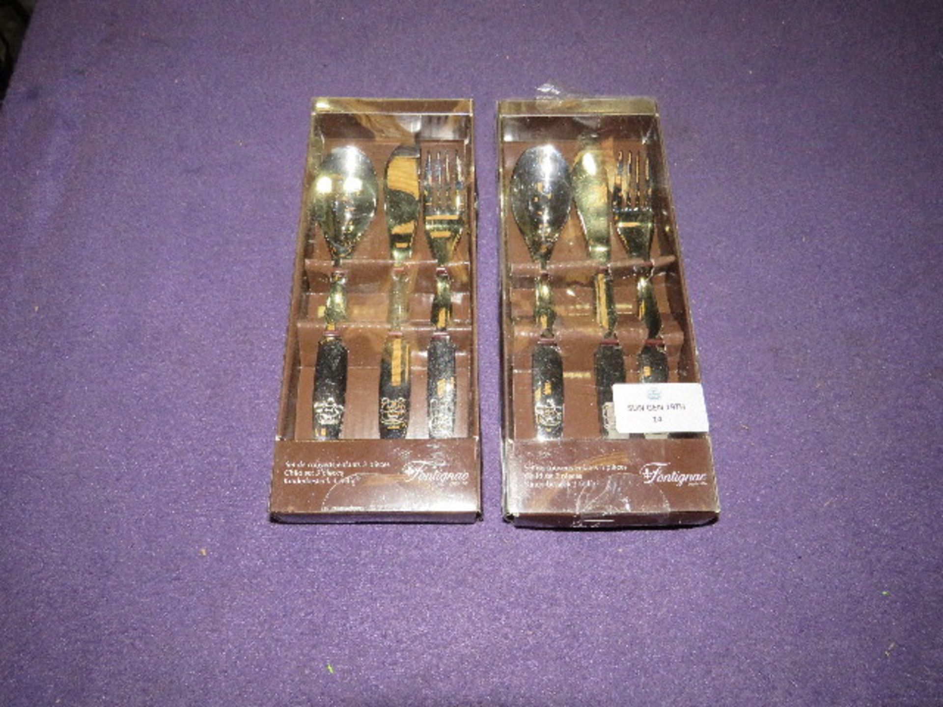 2x Fontignac - Child 3-piece Cutlery Set - Unused & Packaged.