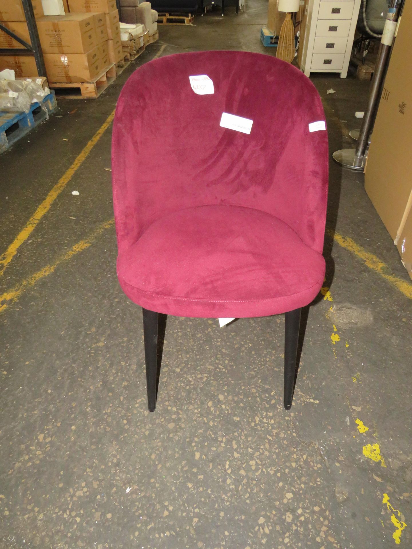 Heals Austen Dining Chair in Burgundy Velvet and Black RRP 299.00 Exclusive to Heal?s the Austen