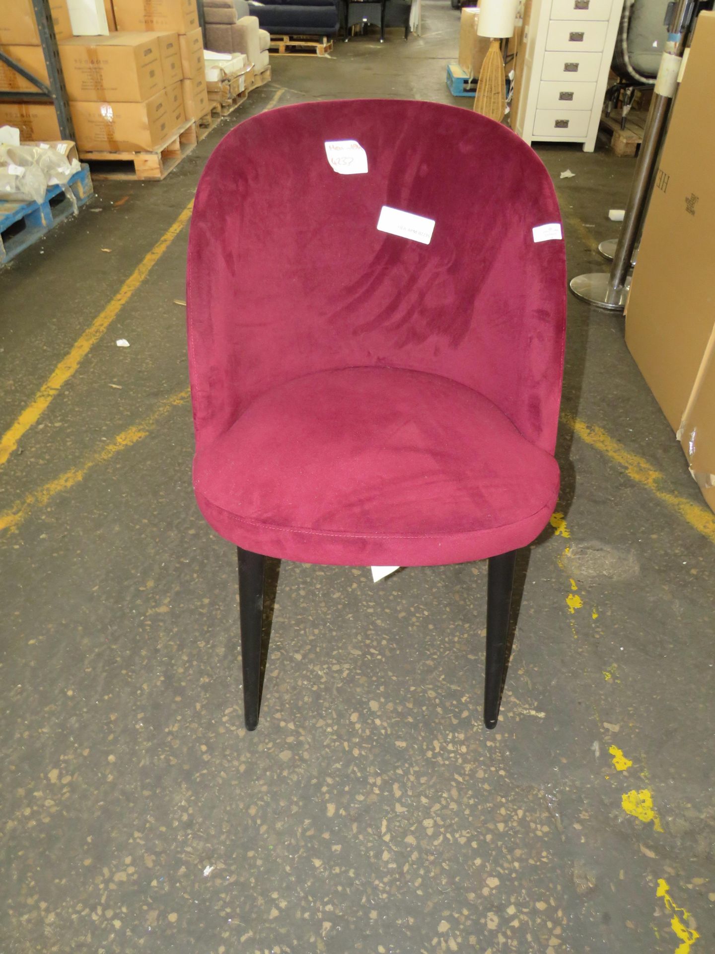 Heals Austen Dining Chair in Burgundy Velvet and Black RRP 299.00 Exclusive to Heal?s the Austen