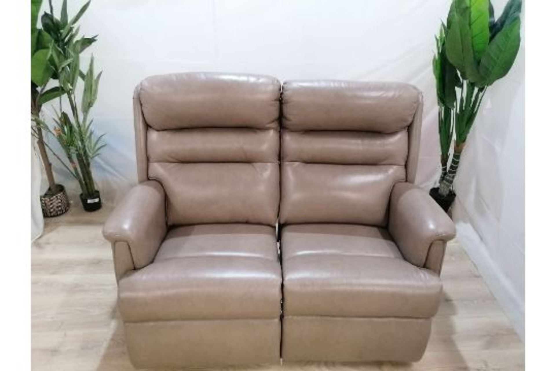 HSL Ripley 2 Seater Sofa Arizona Mushroom Leather RRP ?2600.00 SKU HSL-AP-FT010297855203LEA4-BC40