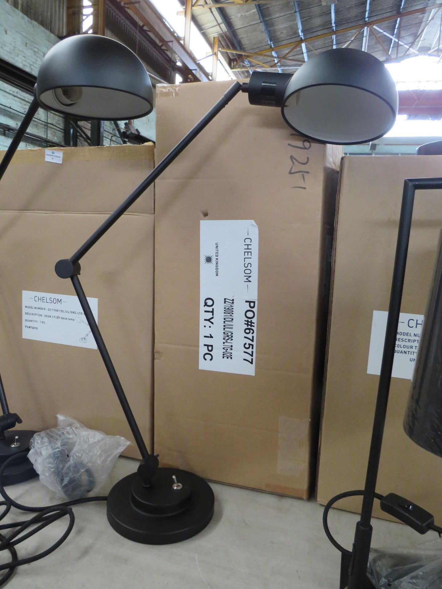 Chelsom - Adjustable Matt-Black Desk Lamp - Good Condition & Boxed.