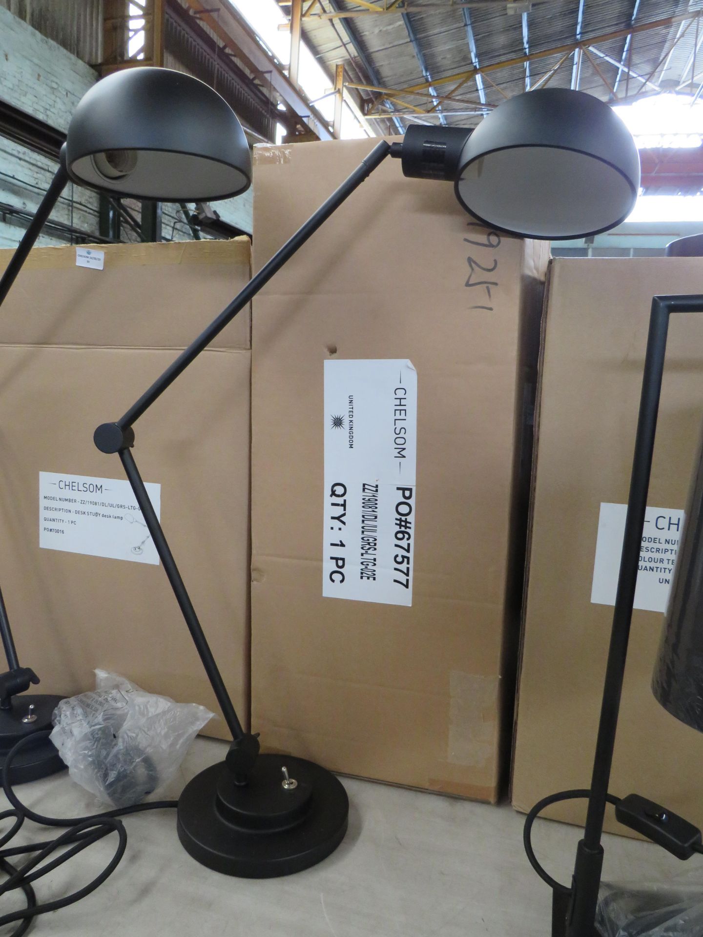 Chelsom - Adjustable Matt-Black Desk Lamp - Good Condition & Boxed.