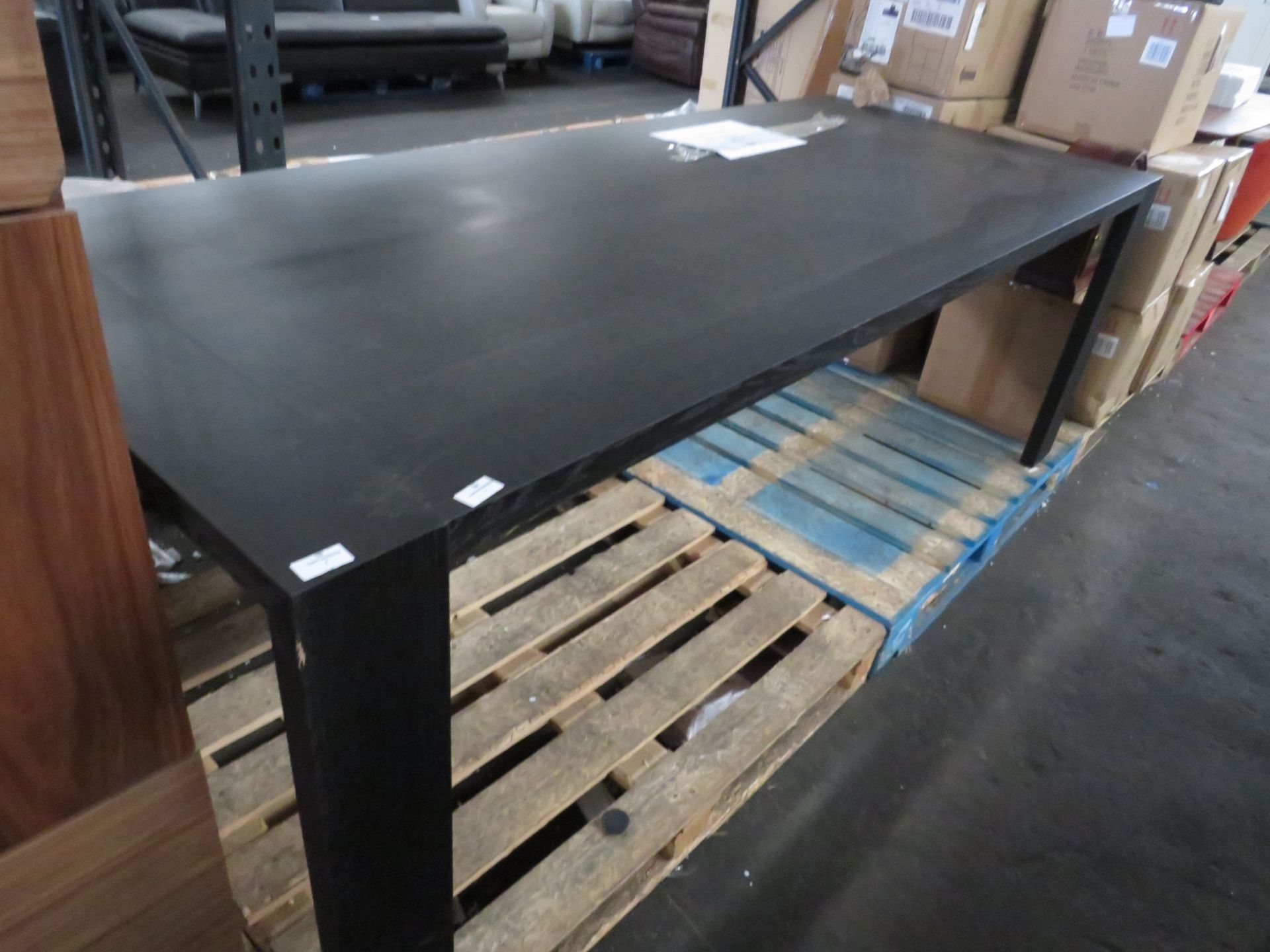 Heals Eaton Dining Table Black Stained Oak RRP 2856.00 A contemporary solid wood table and bench,