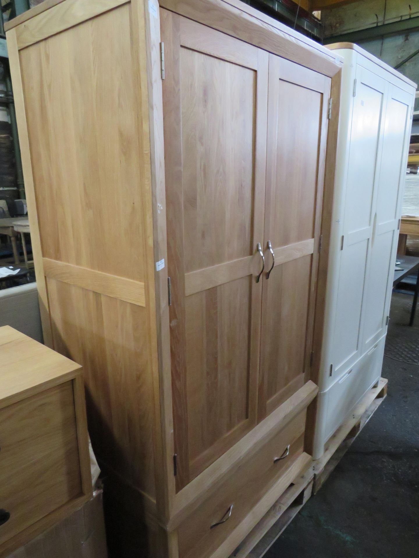 Oak Furnitureland Hove Natural Oak And Painted Double Wardrobe RRP 694.99 Oak Furnitureland Hove