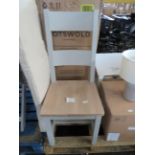 Cotswold Company Chester Dove Grey Wooden Seat Ladderback Chair RRP 165.00 The soft grey painted