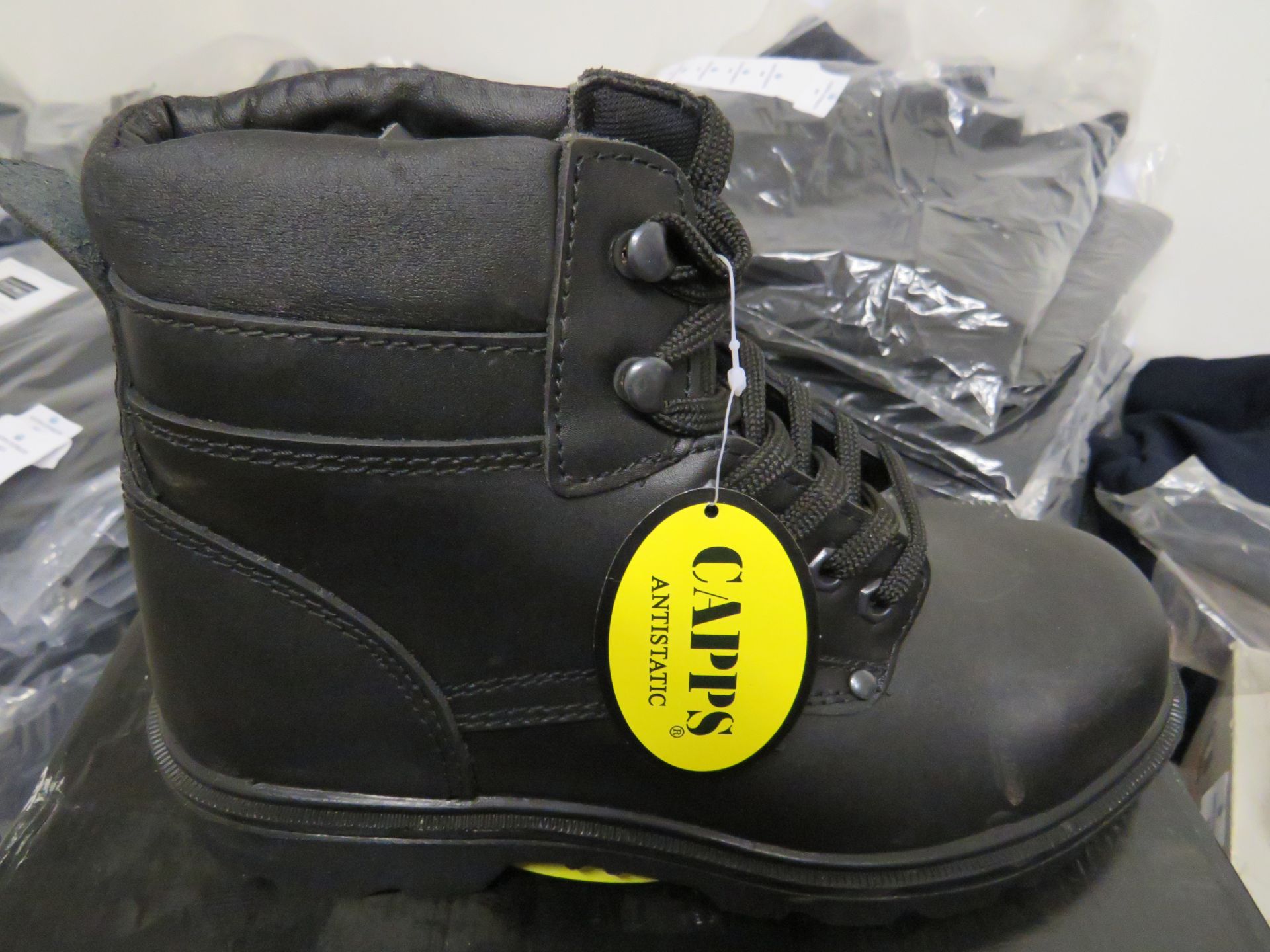 CAPPS - Black Boots With Steel-toe Cap - Size 11 - Unused & Boxed.