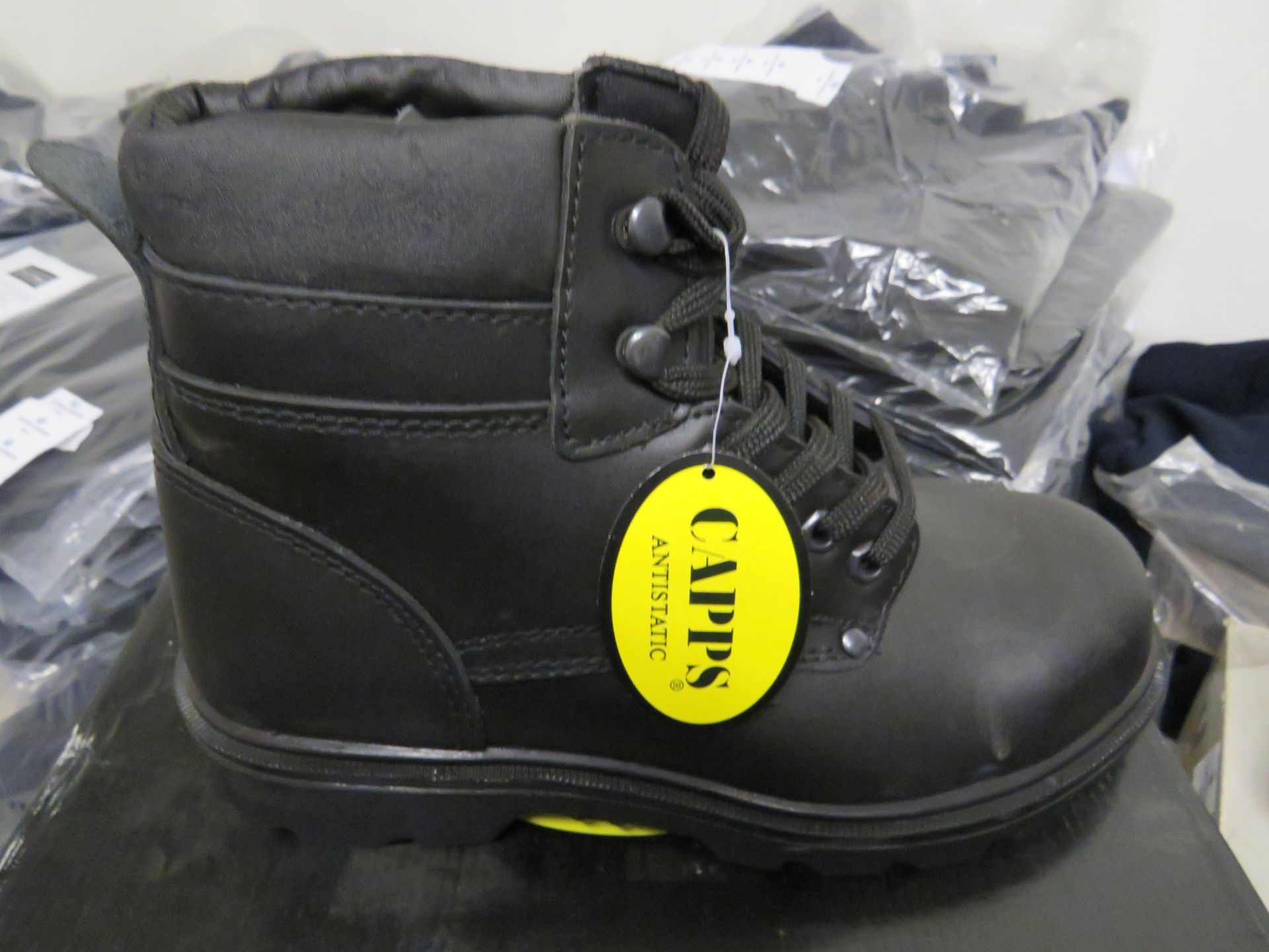 CAPPS - Black Boots With Steel-toe Cap - Size 11 - Unused & Boxed.