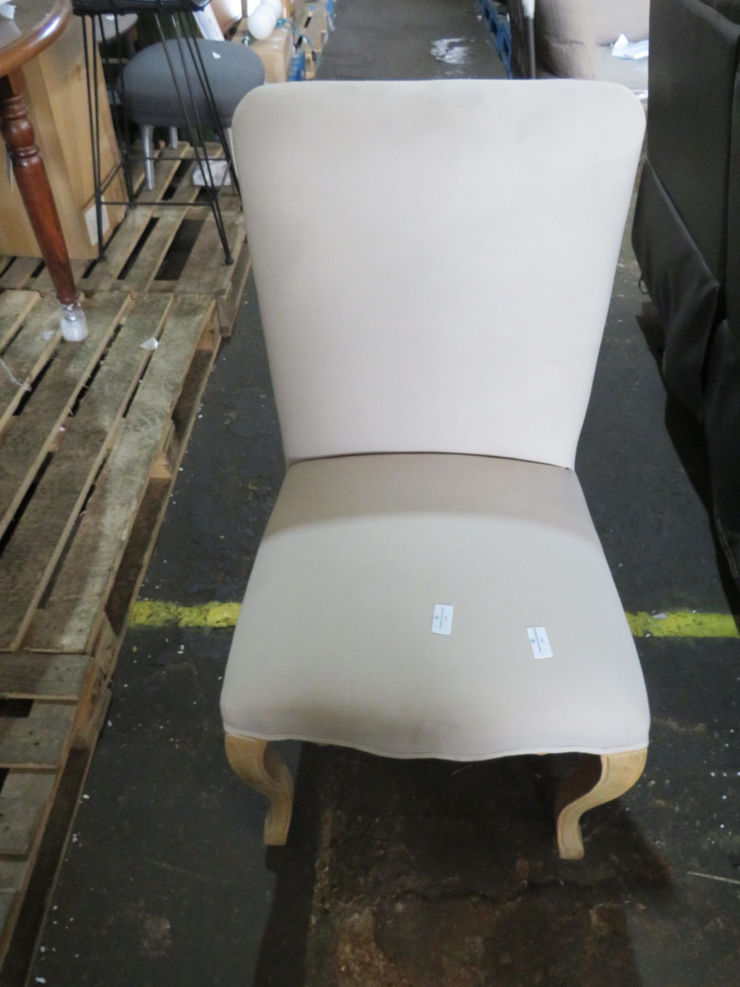Cotswold Company Camille Limewash Oak Stone Linen Dining Chair RRP 275.00 SKU COT-APM-311.034-