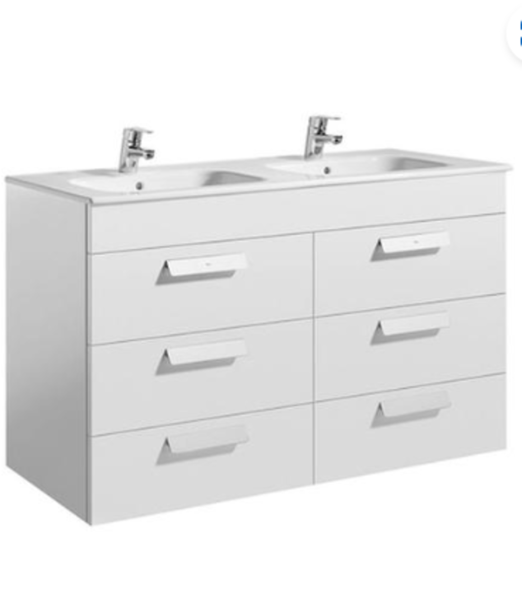 Roca - Debba 1200mm 6 Soft Close Drawer Basin Unit - Gloss White - A856837806 - New & Boxed. RRP ?