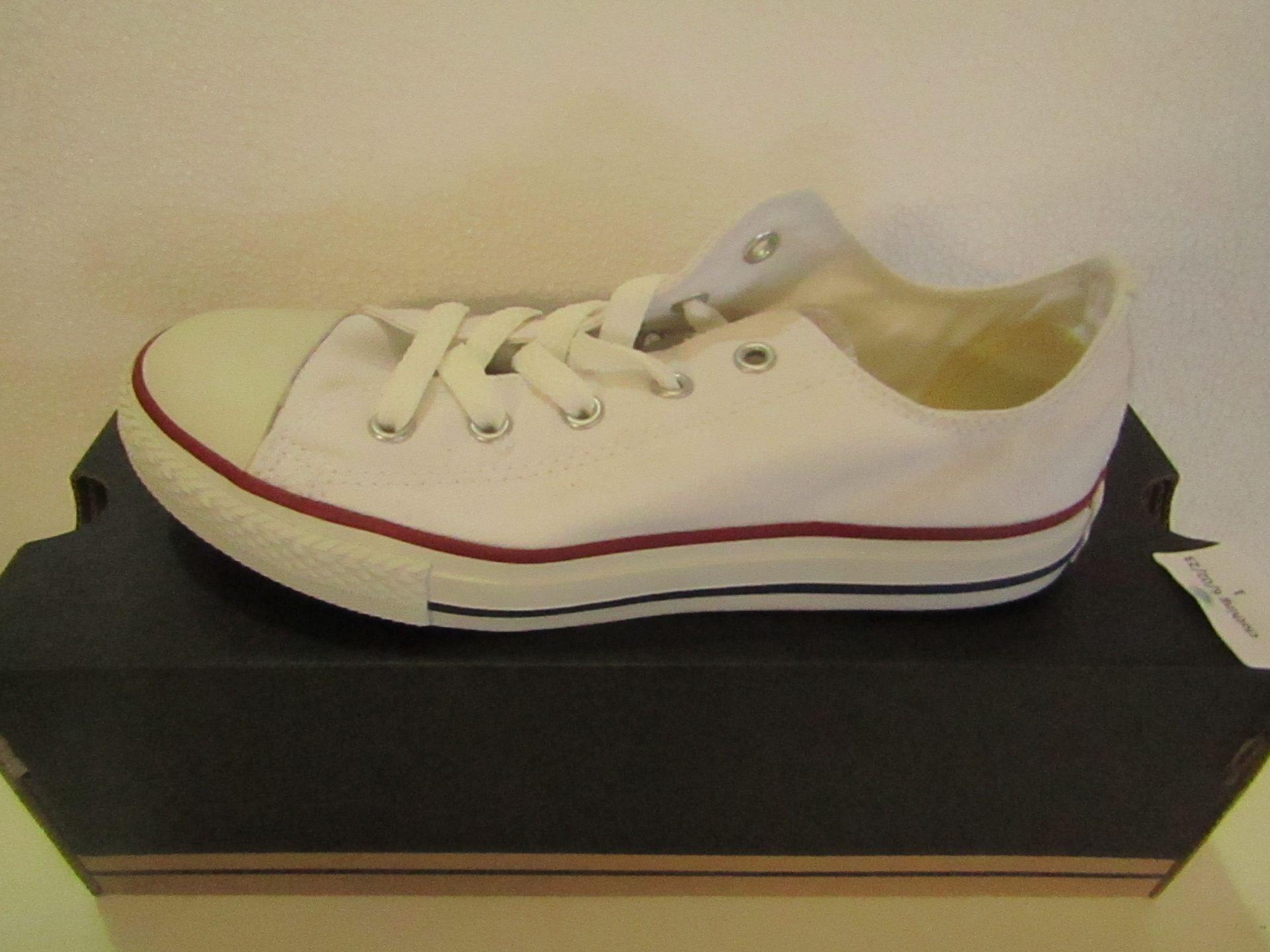 Converse All Star Red Canvas Trainer size UK 12 new & boxed see image for design