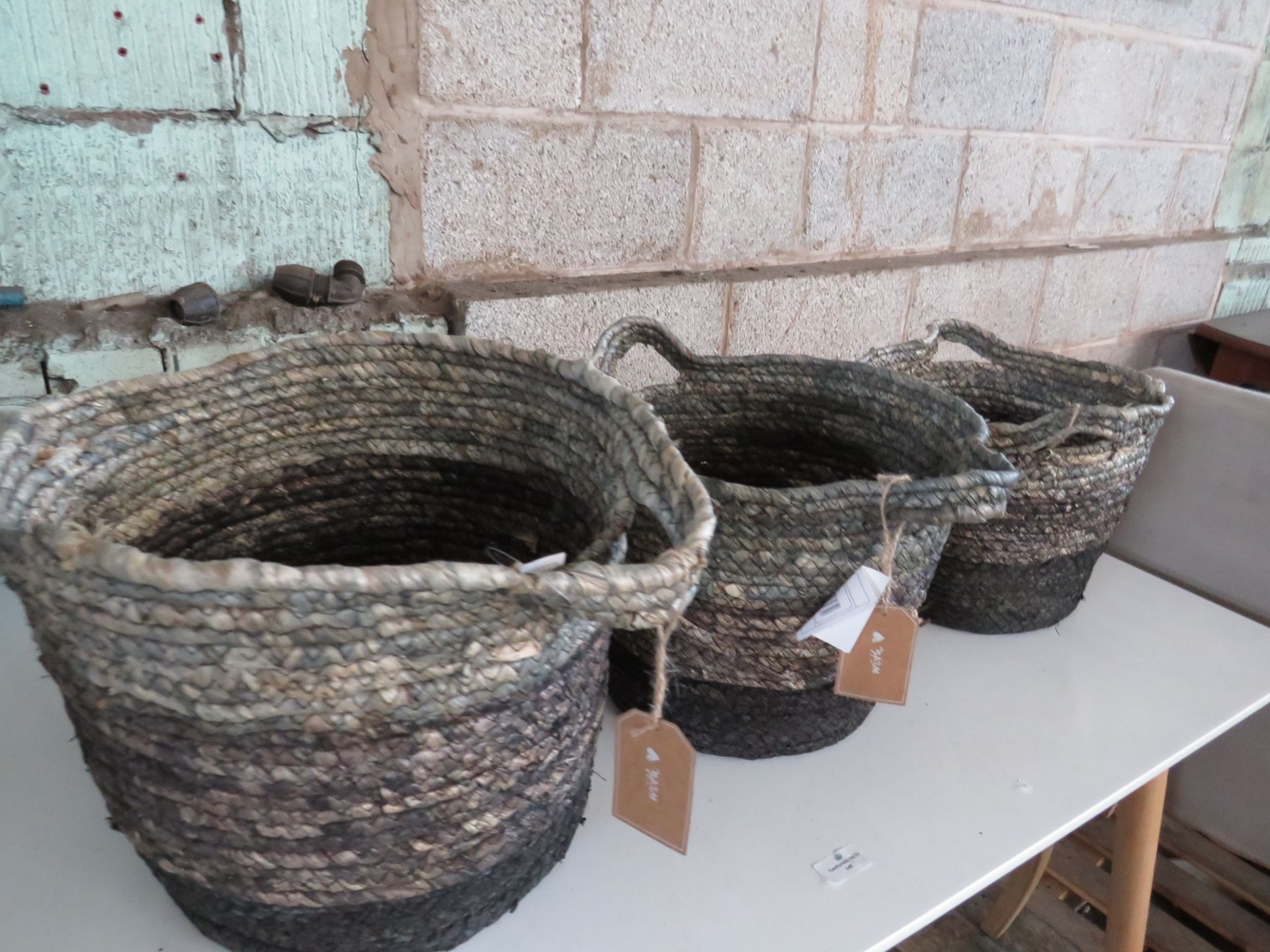 Cox & Cox Black Ombre Storage Baskets RRP 95.00 Crafted from cornleaf for a natural, lightweight