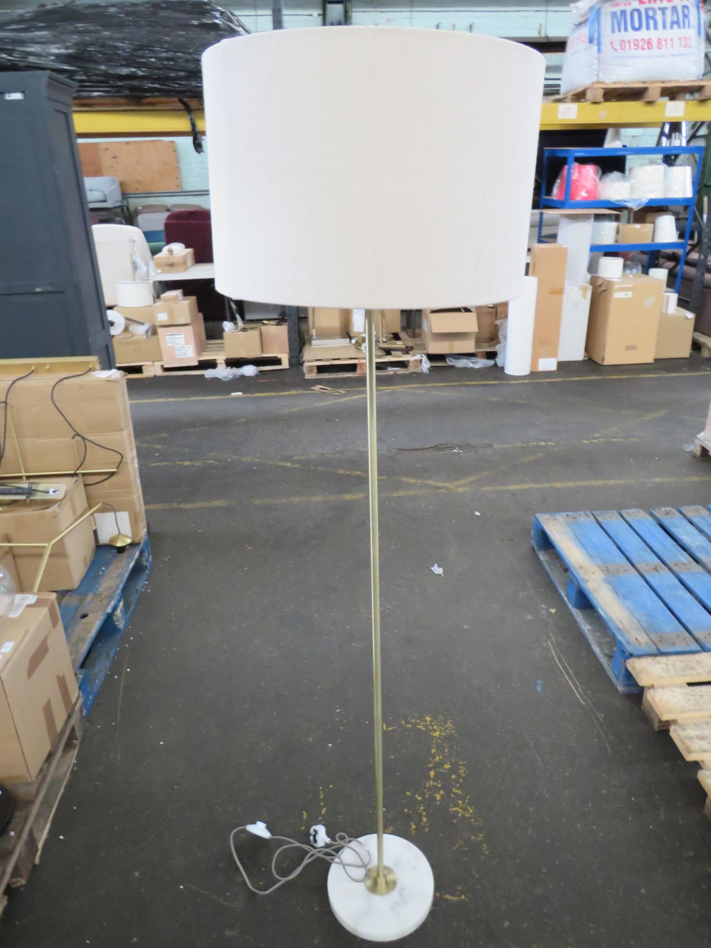 Heals Simple Floor Lamp Complete White Marble RRP 199.00 Exclusively at Healâ€™s, the popular mix-