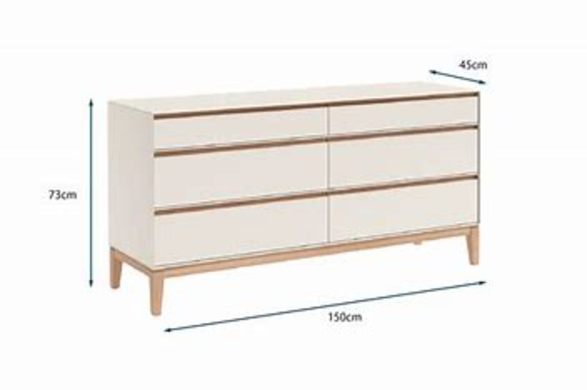 Heals Lars 6 Drawer Dresser Wide Cashmere and Oak RRP 1399.00 Infuse a touch of Scandinavian