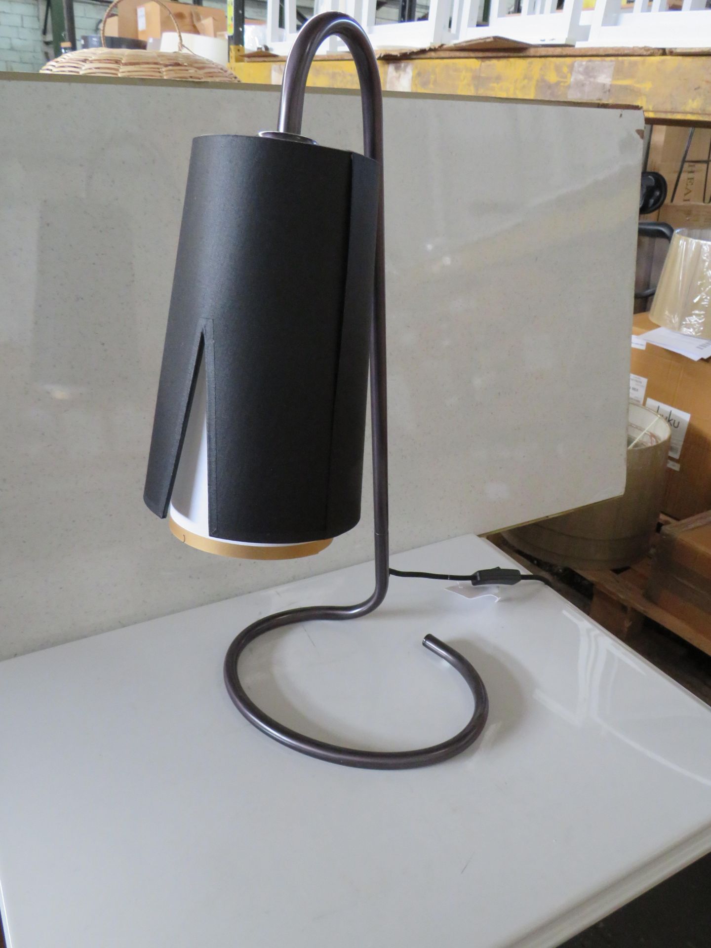 Chelsom - Scroll Table Lamp Anthracite - New & Boxed. Paired With : Chelsom - Black & White With