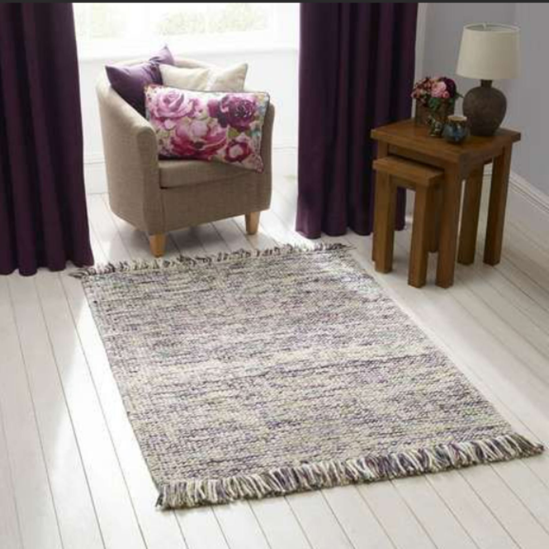 Naiya Rectangle Rug Plum 200X290cm PLUM RRP ??159.04 This lot contains unsorted raw customer