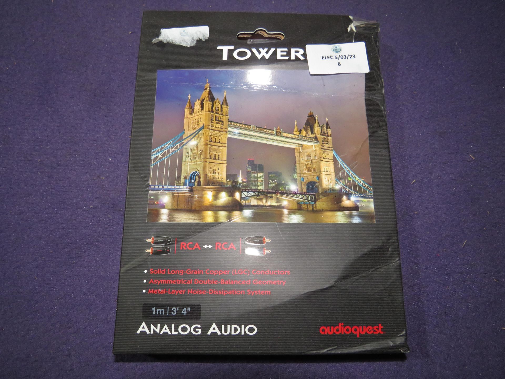 Audioquest Tower 2ph-2ph 1m? Phono to Phono cable, boxed, PLU 311921