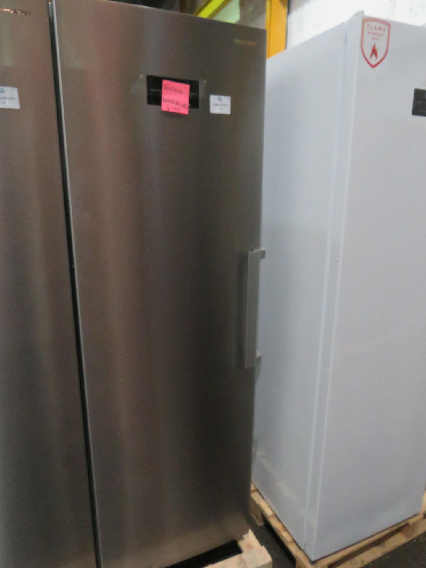 Sharp Stainless Steel Tall Freestanding Freezer - Tested Working.