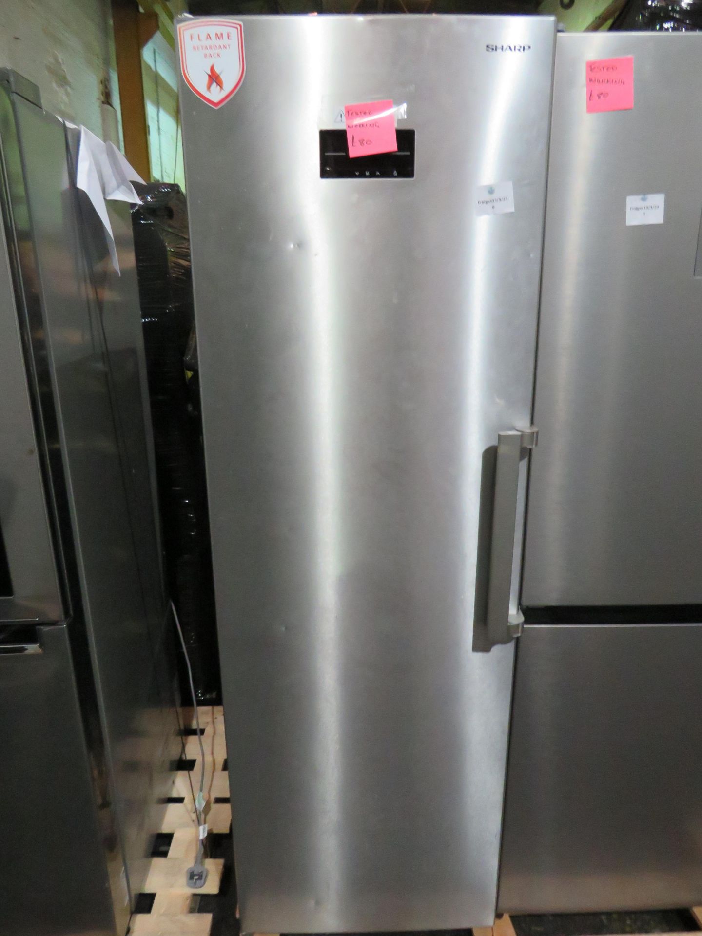 Sharp Stainless Steel Tall Freestanding Freezer - Tested Working.