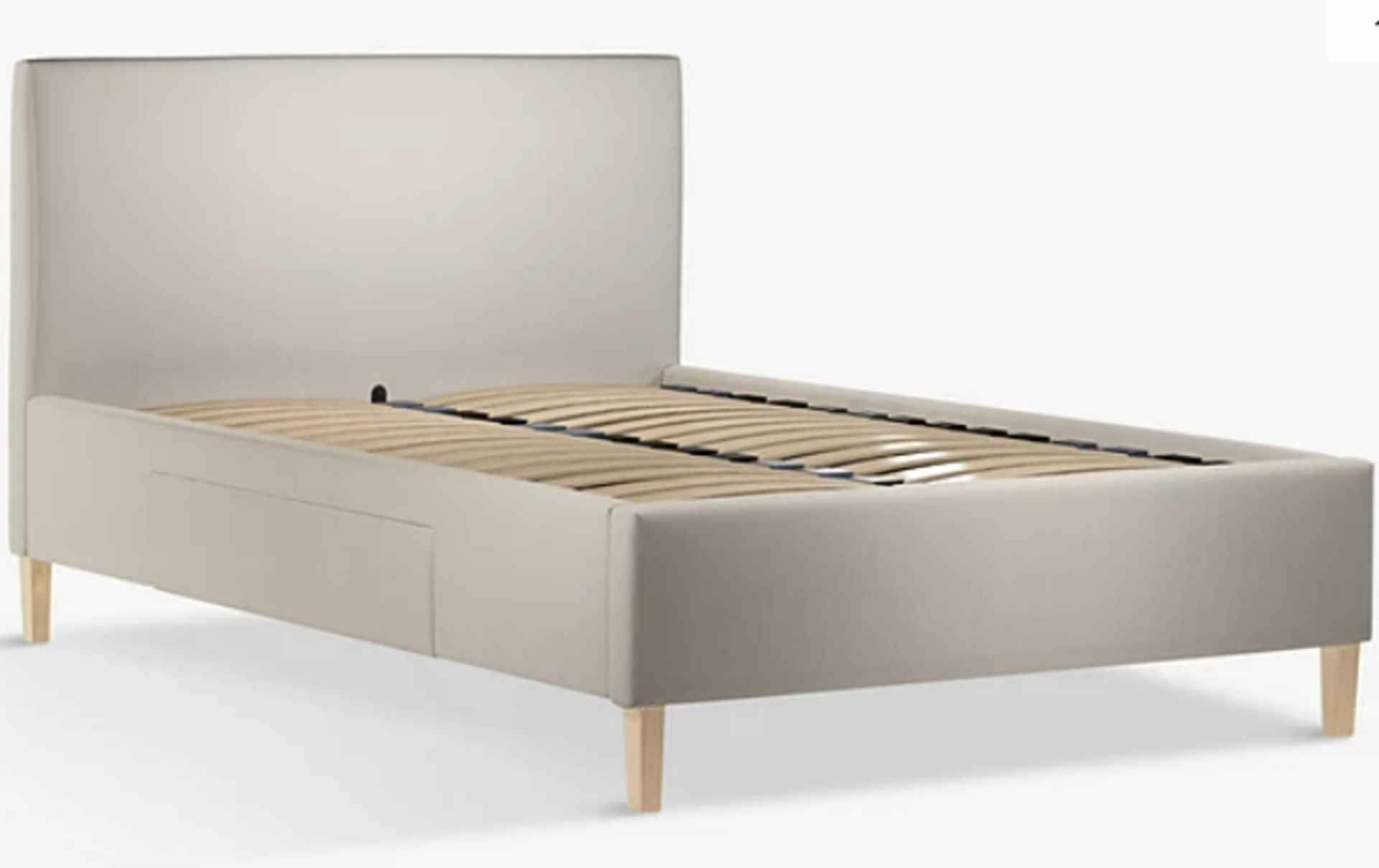 John Lewis Emily 2 Drawer Storage Upholstered Bed Frame Double Cotton Effect Beige RRP 499.00