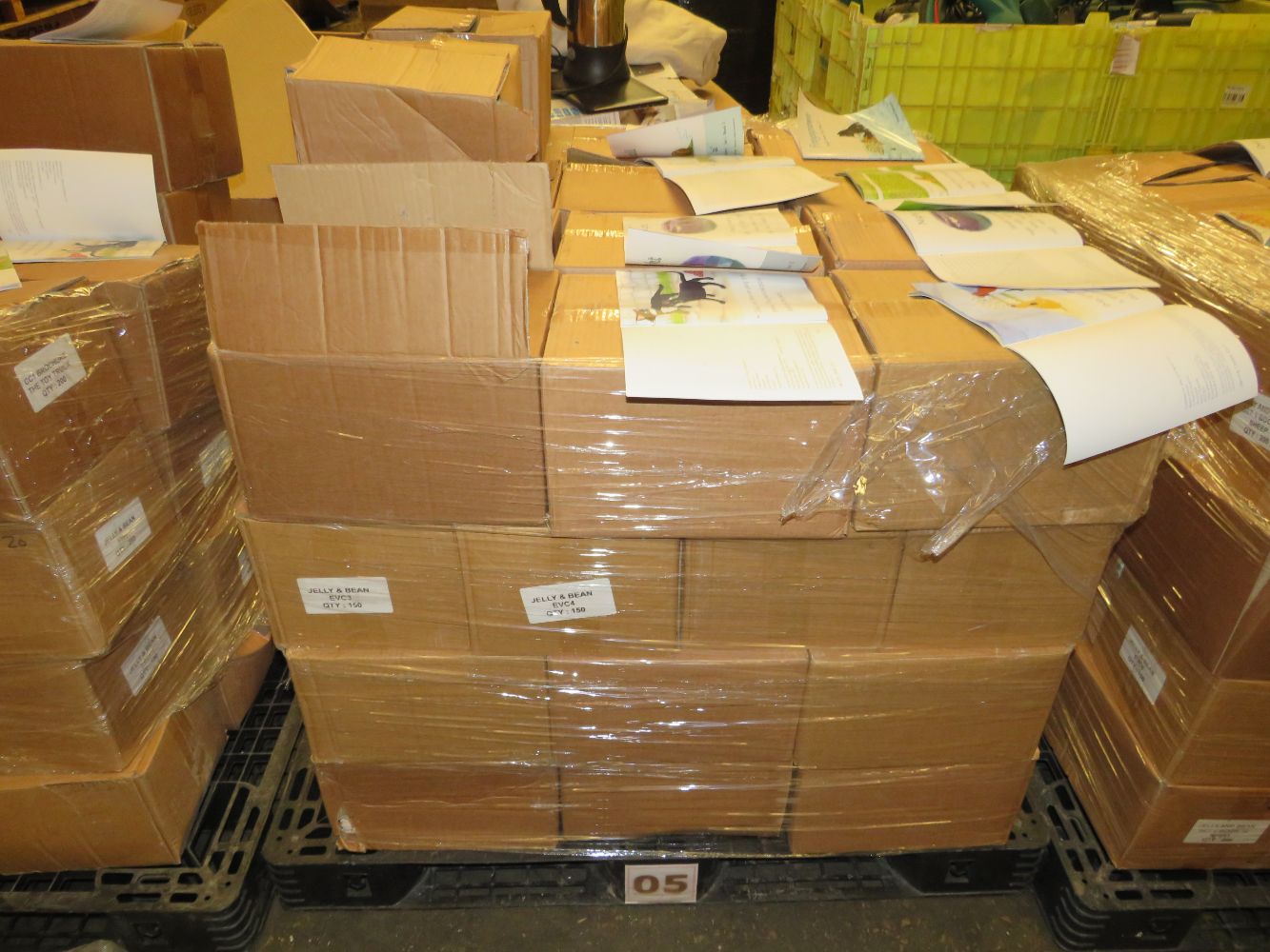 Pallets of Jelly and Bean Education books with a £40 start bid