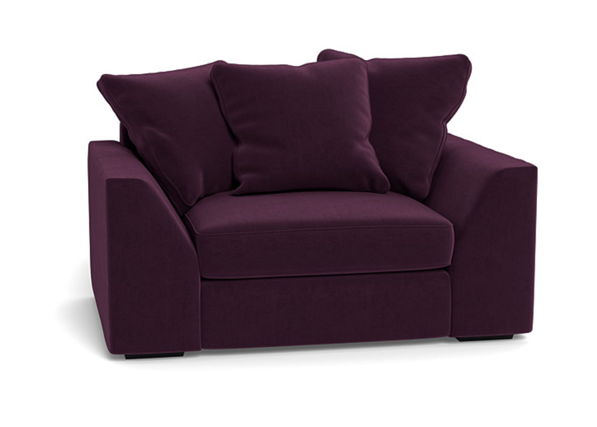 Heals Cumulus Loveseat Velvet Grape Black Feet RRP 3149.00Immerse yourself in the Cumulus, a