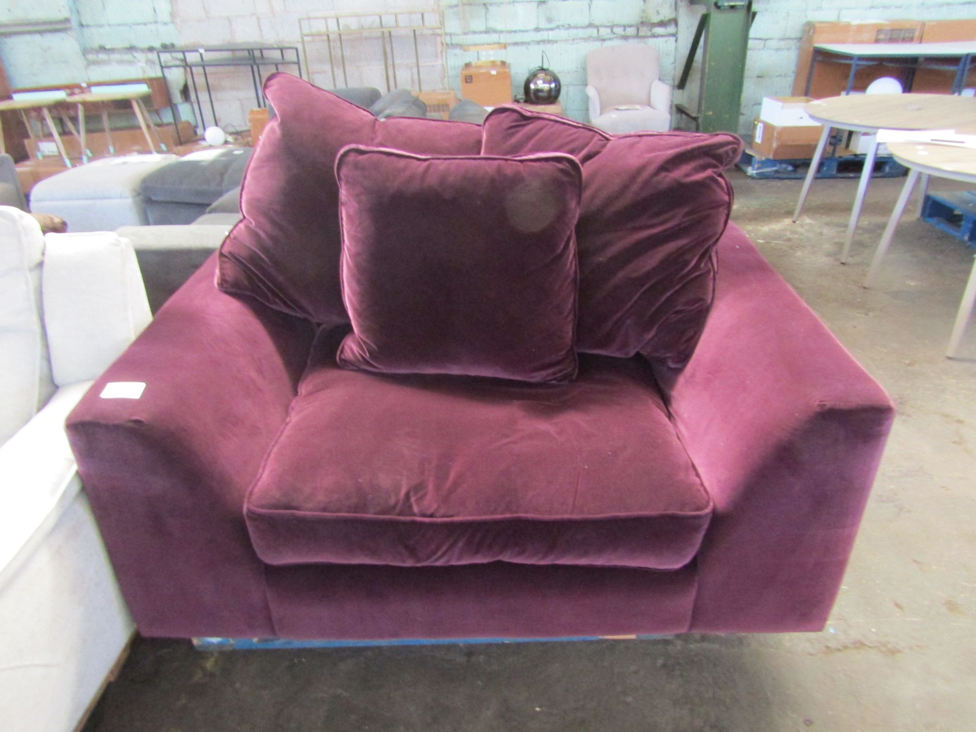 Heals Cumulus Loveseat Velvet Grape Black Feet RRP 3149.00Immerse yourself in the Cumulus, a - Image 2 of 2