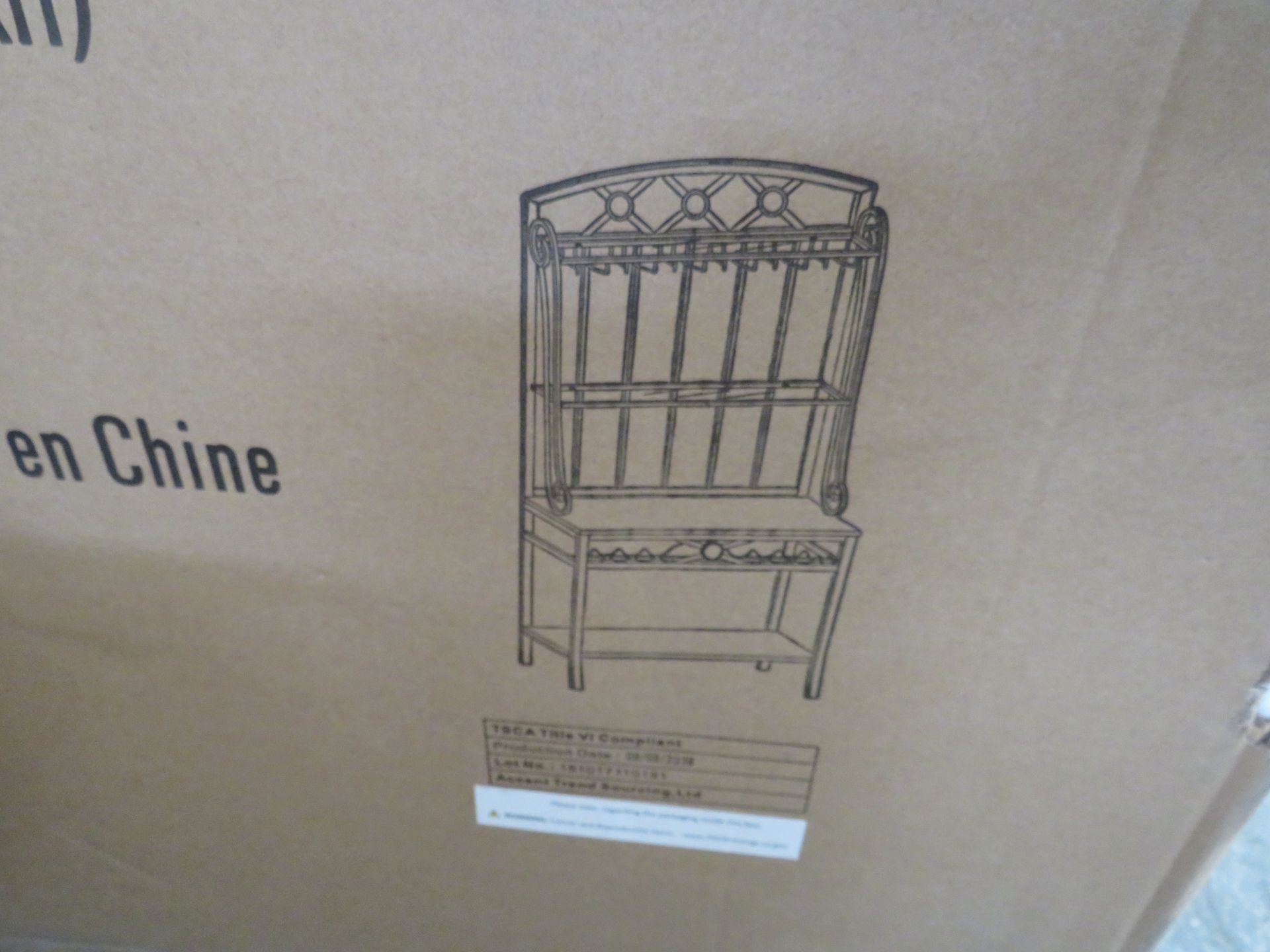 SEI Furniture Collection Decorative Baker's Rack with Wine Storage RRP 171.99 An excellent - Image 2 of 2