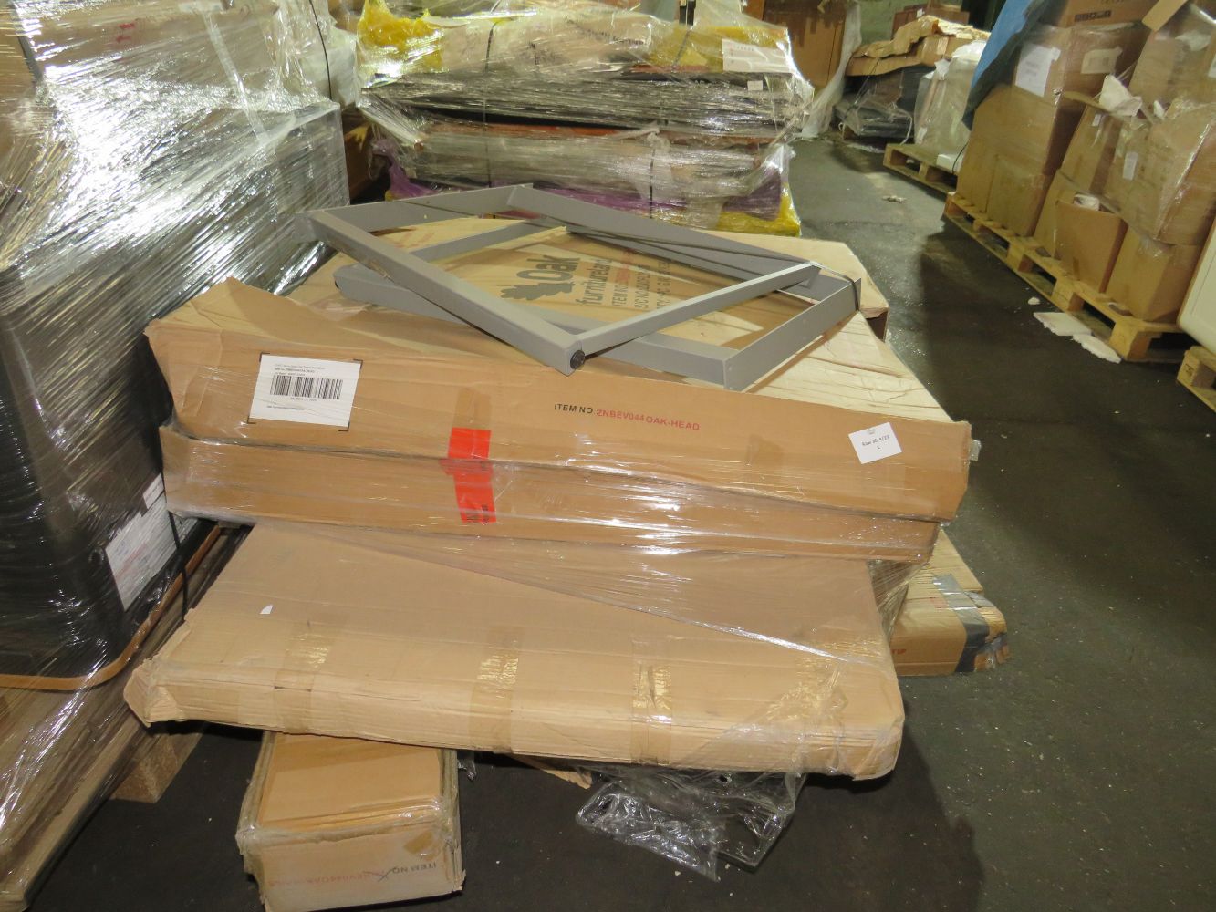 Pallets of raw Oak furniture land customer returns
