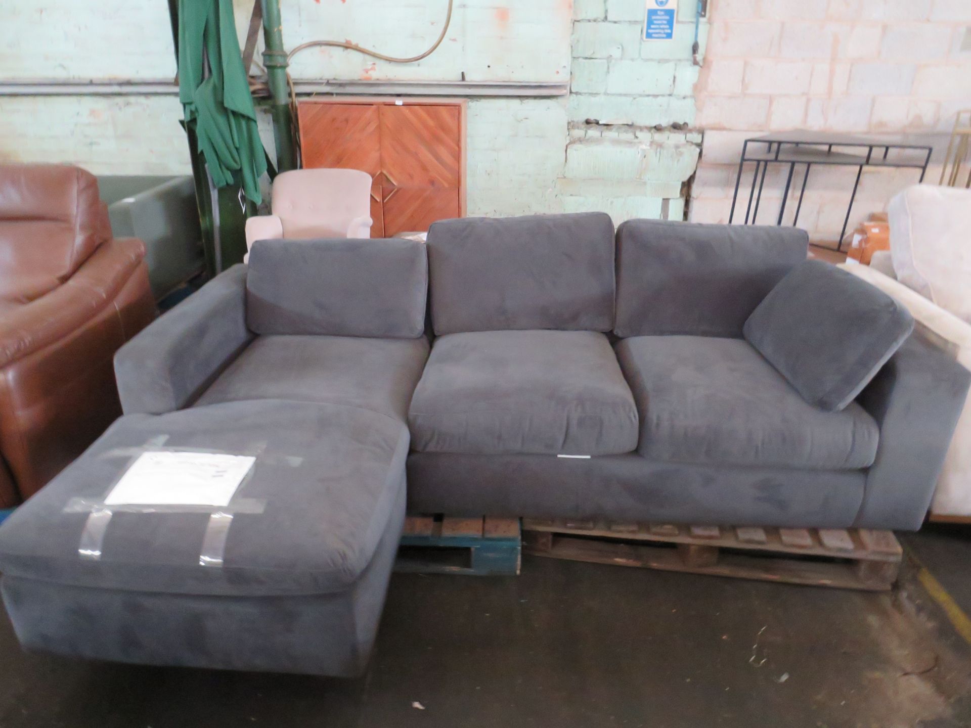 Swoon Seattle MTO Left-Hand Corner Sofa in Granite Easy Velvet RRP 2299.00missing half a sofa The