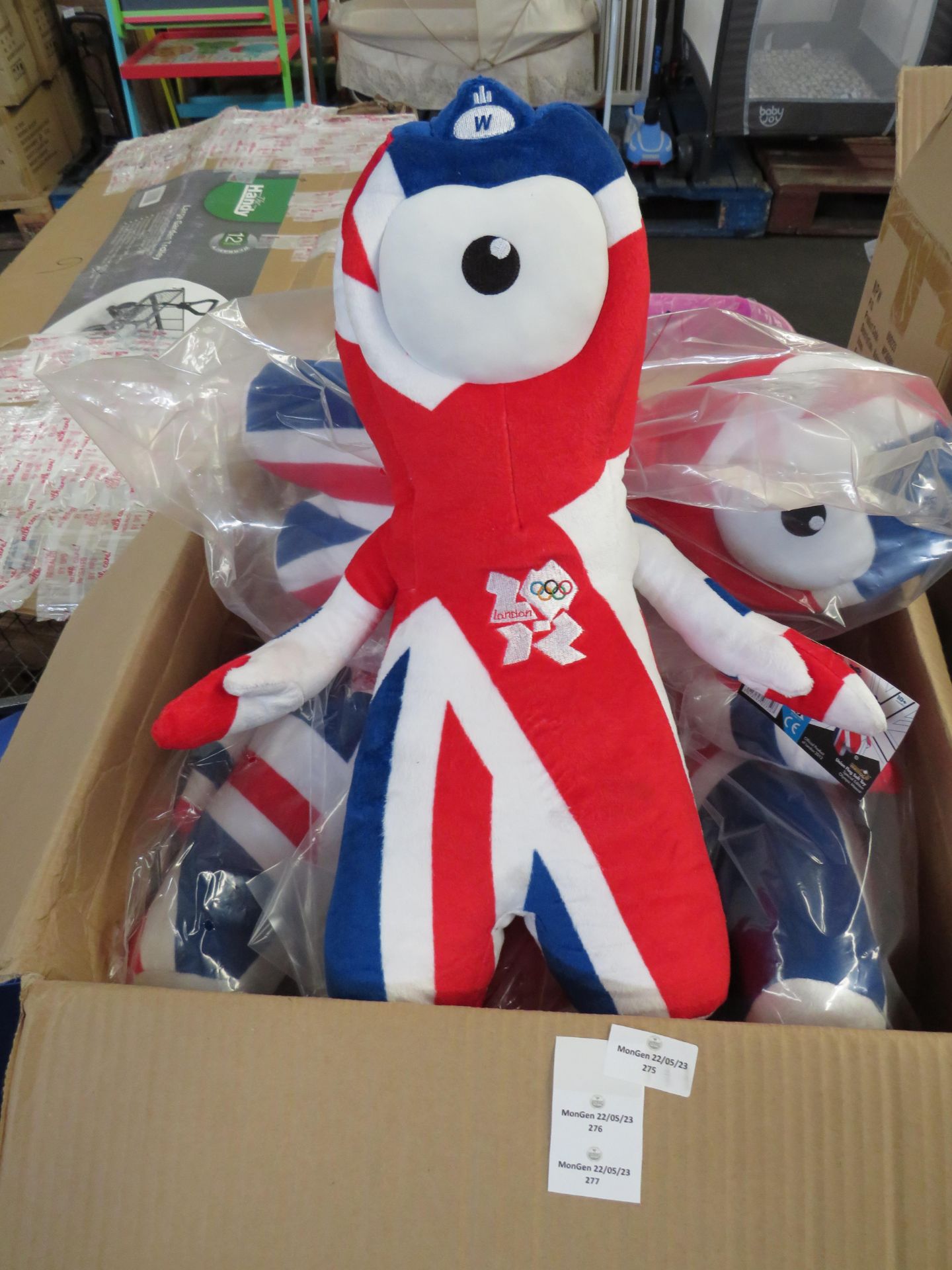 7x Olymic Wenlock Union Flag Soft Toy - All Unused & Boxed.