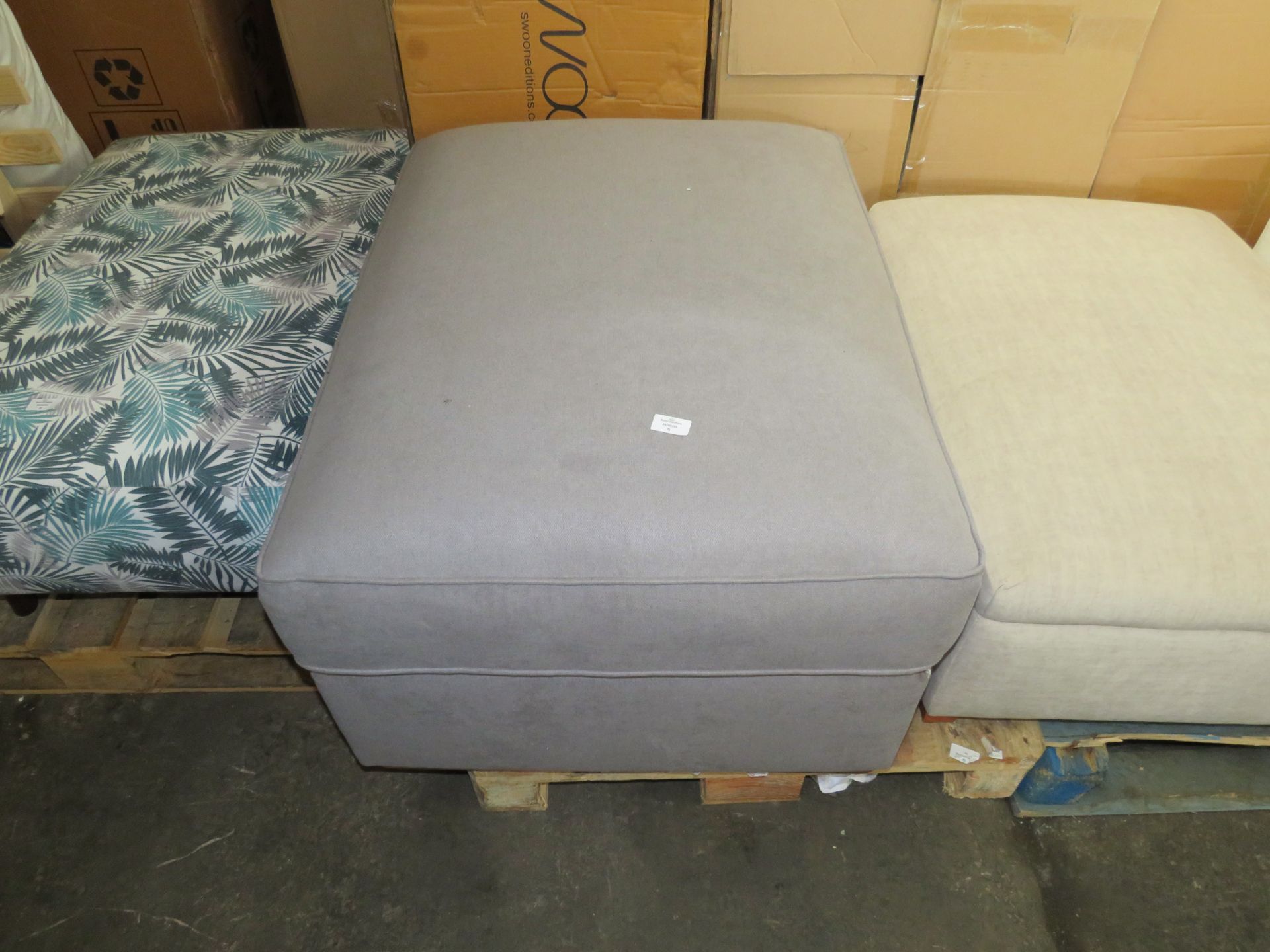 Oak Furnitureland Texas Corner Chaise Large Storage Footstool in Navy fabric RRP 479.99 Our Texas