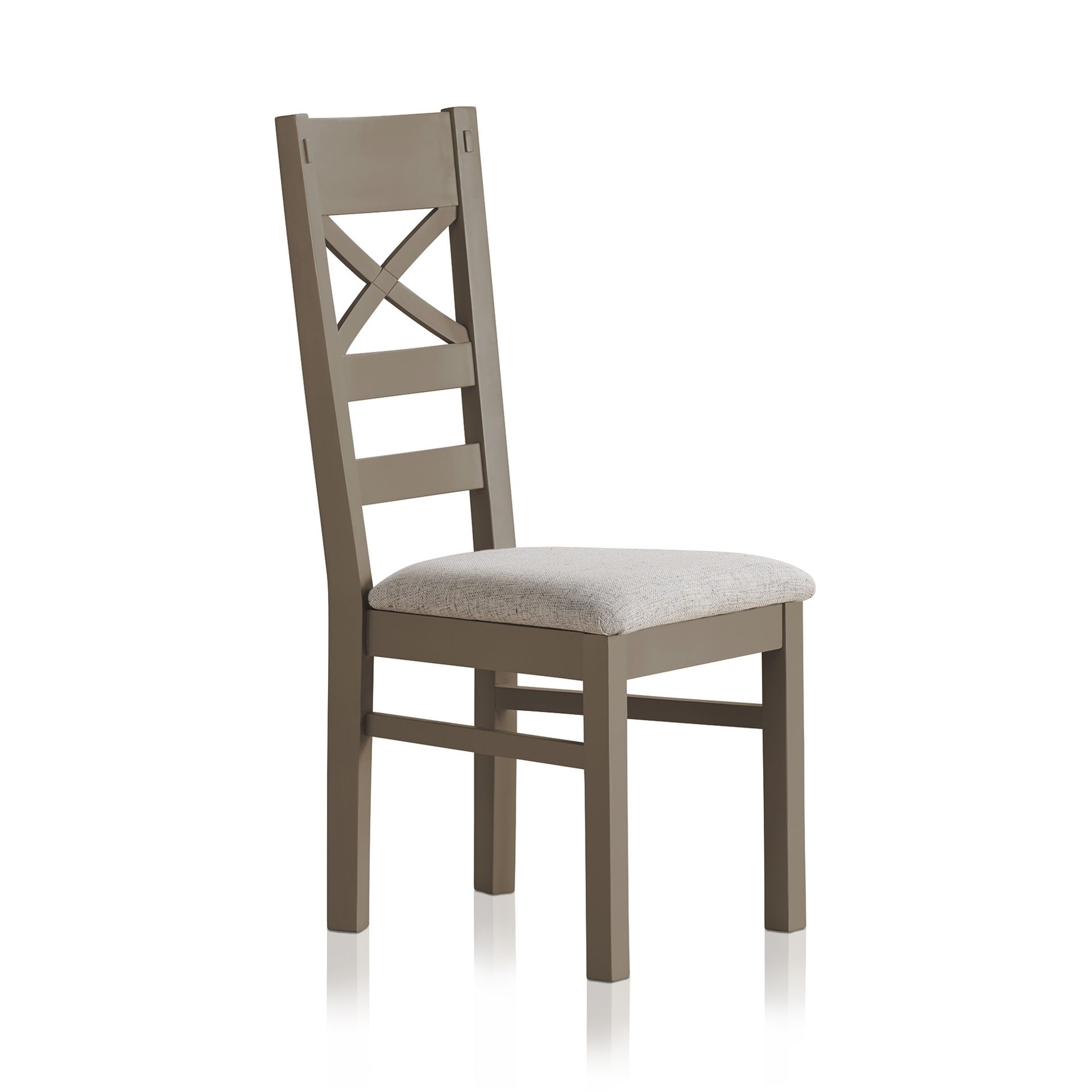 Oak Furnitureland St Ives Light Grey Painted Chair With Plain Grey Fabric Seat RRP 170.00 These