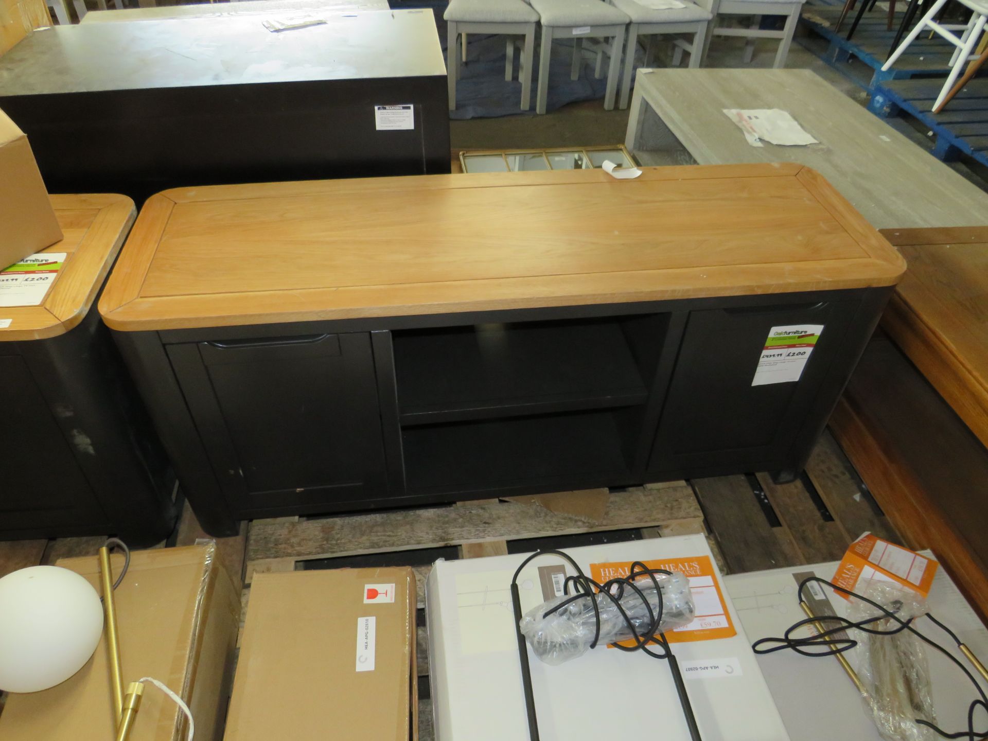 Oak Furnitureland Grove Dark Grey Large Tv Unit Solid Hardwood RRP 379.99 SpecificationsWidth: