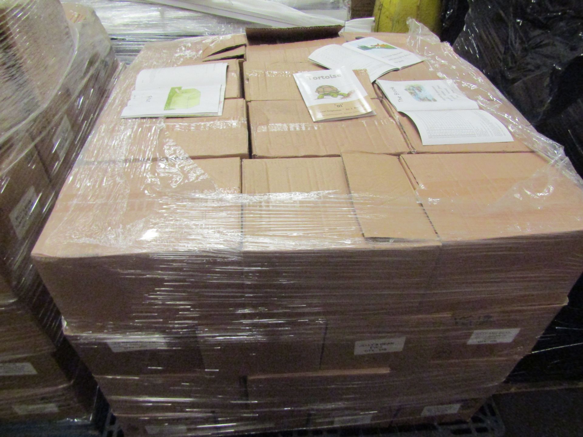 Pallet of approx 48 boxes filled with Jelly and Bean early years educational books, all new and