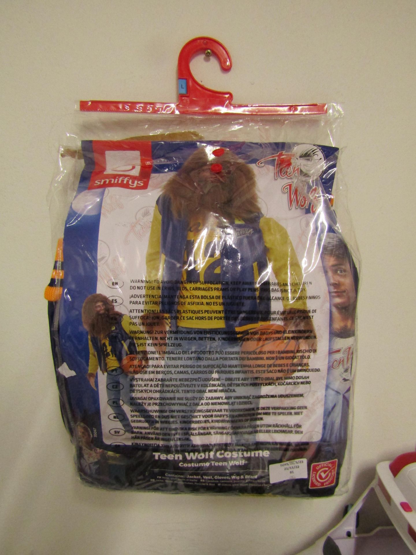 Smiffys - Teen Wolf Costume - Size Large - Unchecked & Packaged.