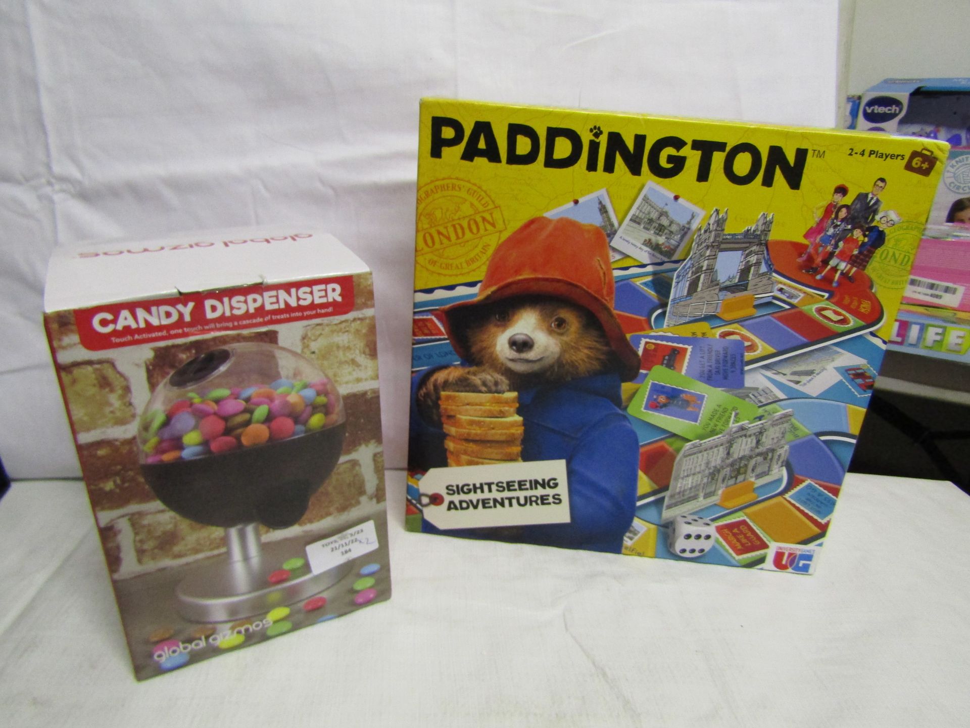 1x Global Gizmos - Candy Dispenser - Unchecked & Boxed. 1x University Games - Paddington Board