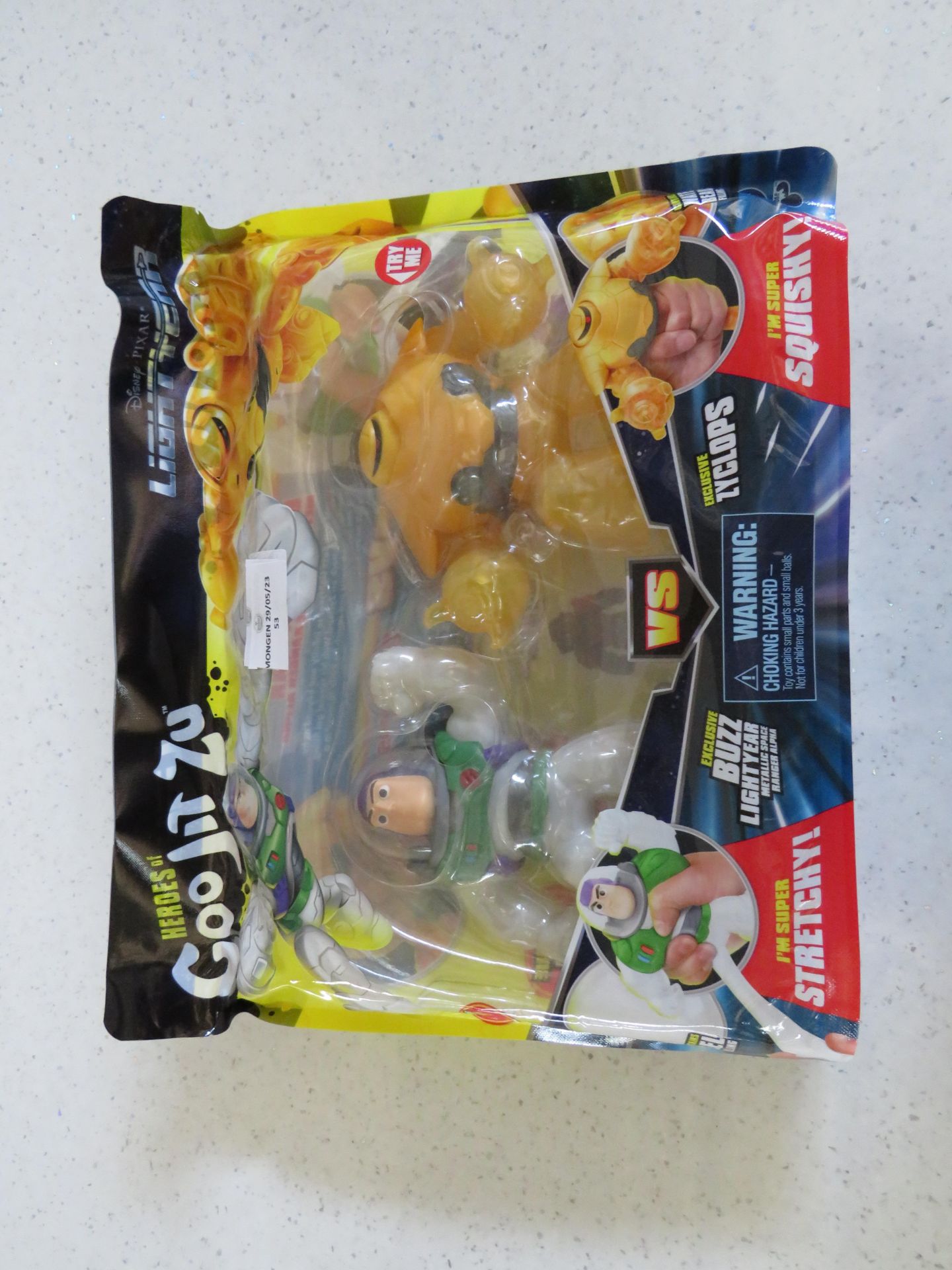 Lightyear - Heros goo jit zu Stretchy Buzz Lightyear & Squishy Zyclops - New & Packaged.