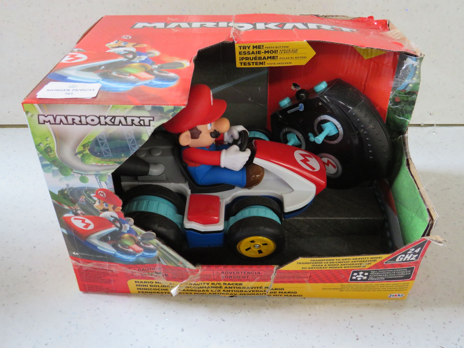 Mario Kart - Mario Mini Anti-Gravity RC Racer - Untested, Box Damaged.