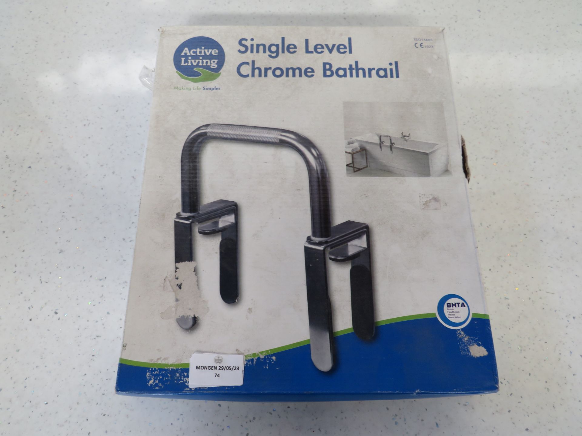 4x Activeliving - Single Level Chrome Bath Rail - Unused & Boxed.