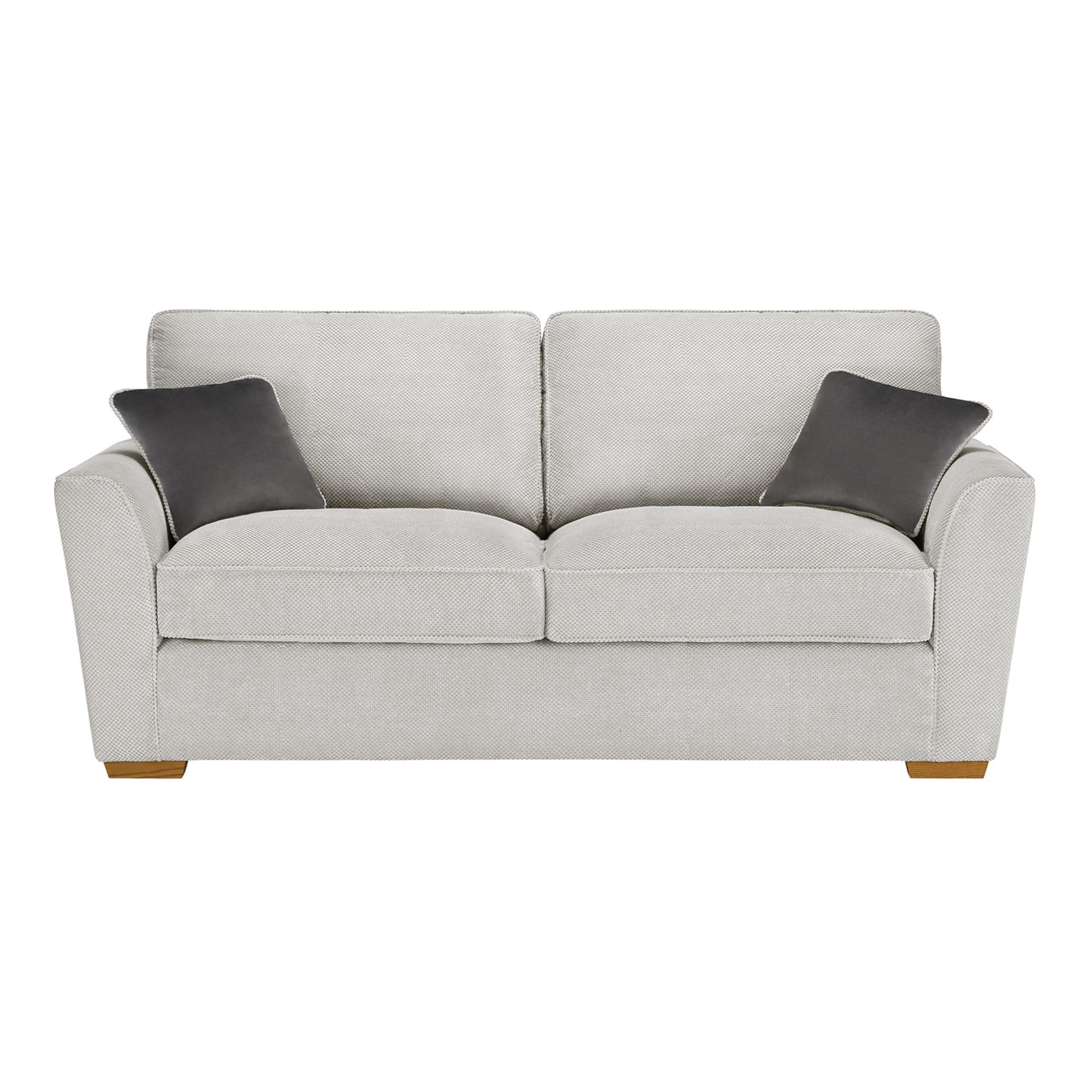 Oak Furnitureland Nebraska 2 Seater High Back Sofa in Aero Silver with Grey Scatters - Please note - Image 2 of 2