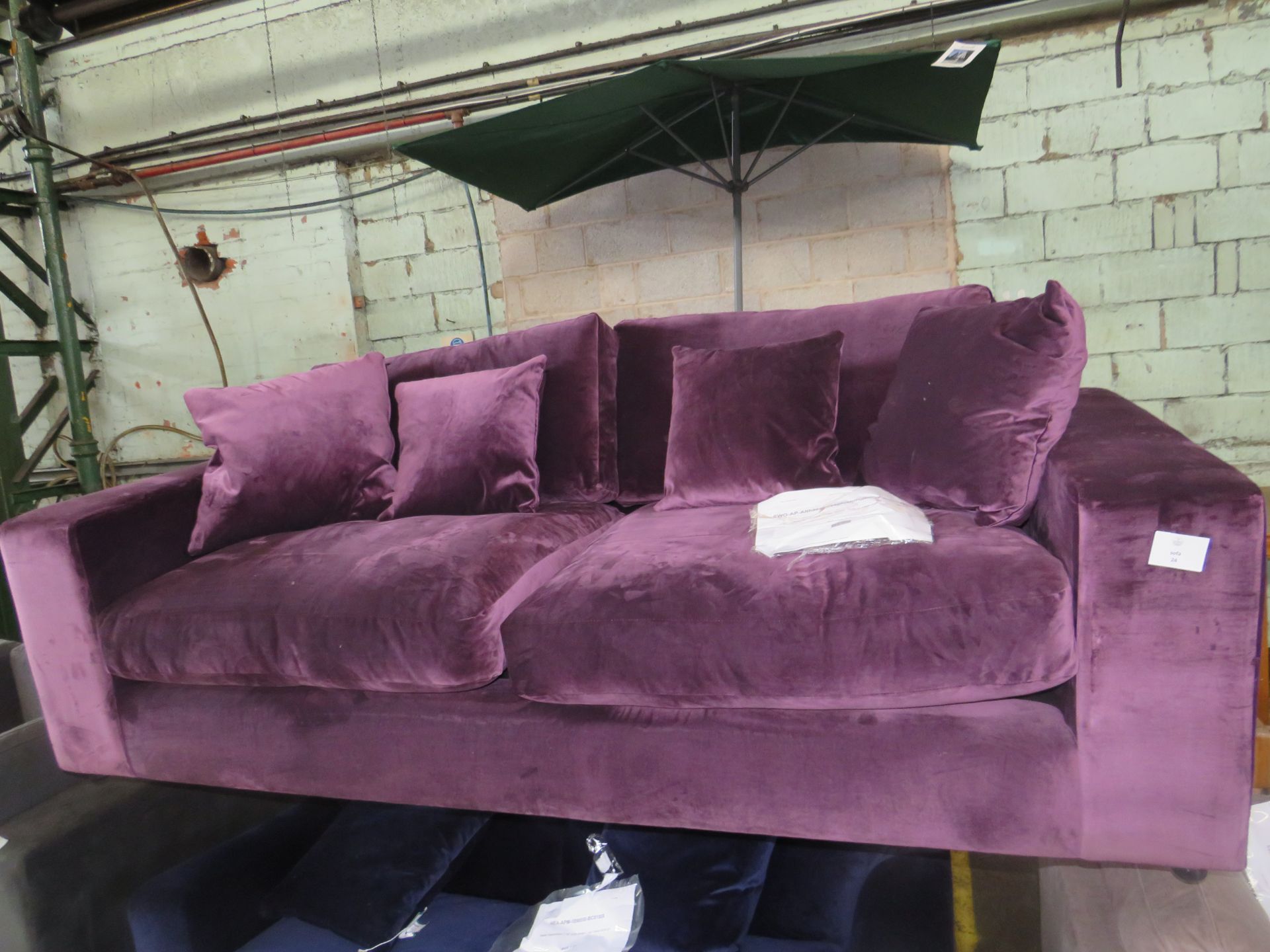 Swoon Althaea Three Seater Sofa in Mulberry Plush RRP 1999.00Sharing a name with the marshmallow