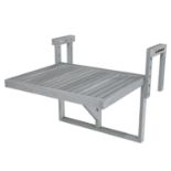 Interbuild Toronto Hanging Balcony Folding Deck Table Adjustable in Dusk Grey RRP ¶œ107.00
