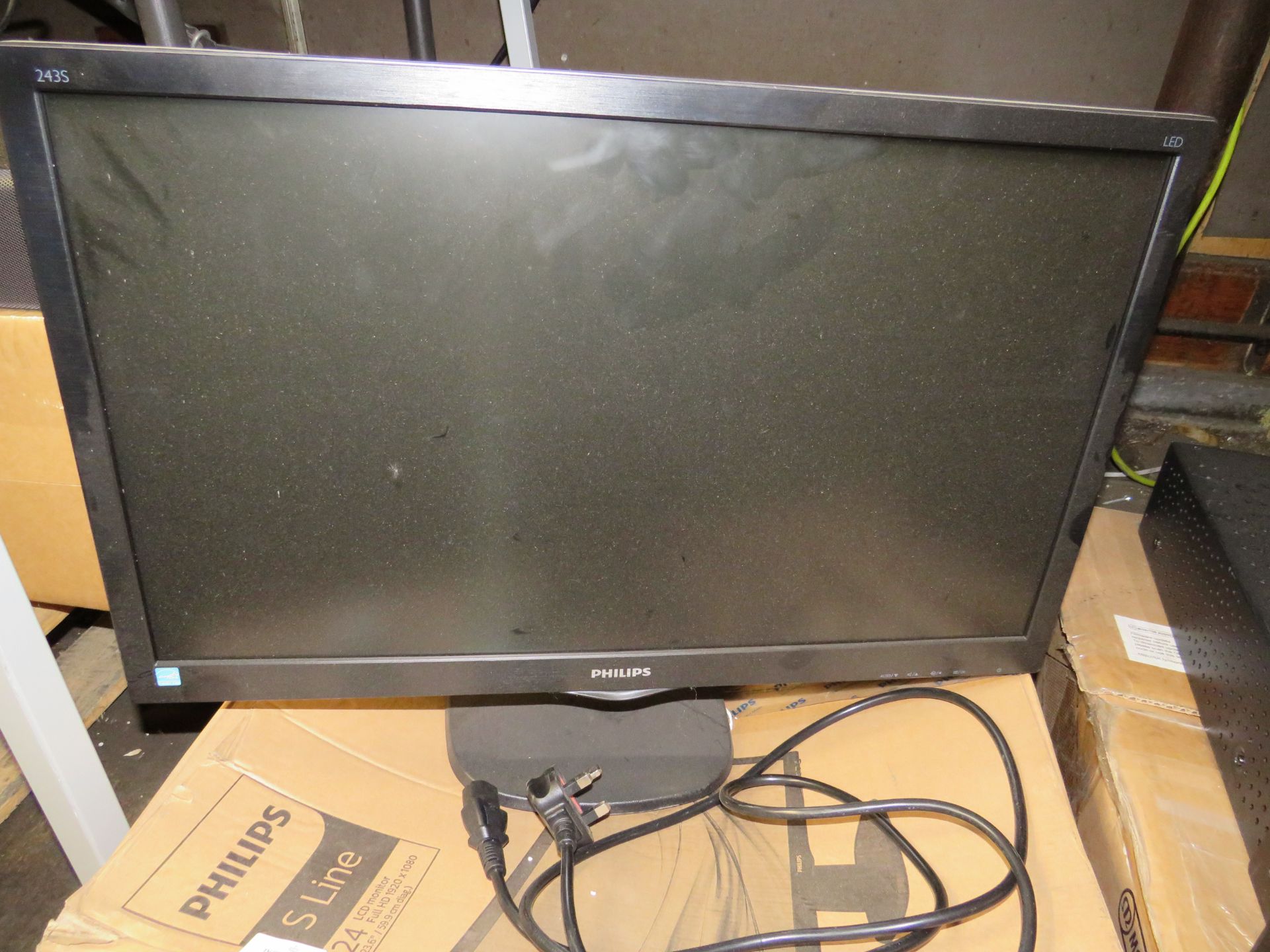 Phillips B Line 24" ; LCD Monitor with Full HD powers on and seems to work as designed , all