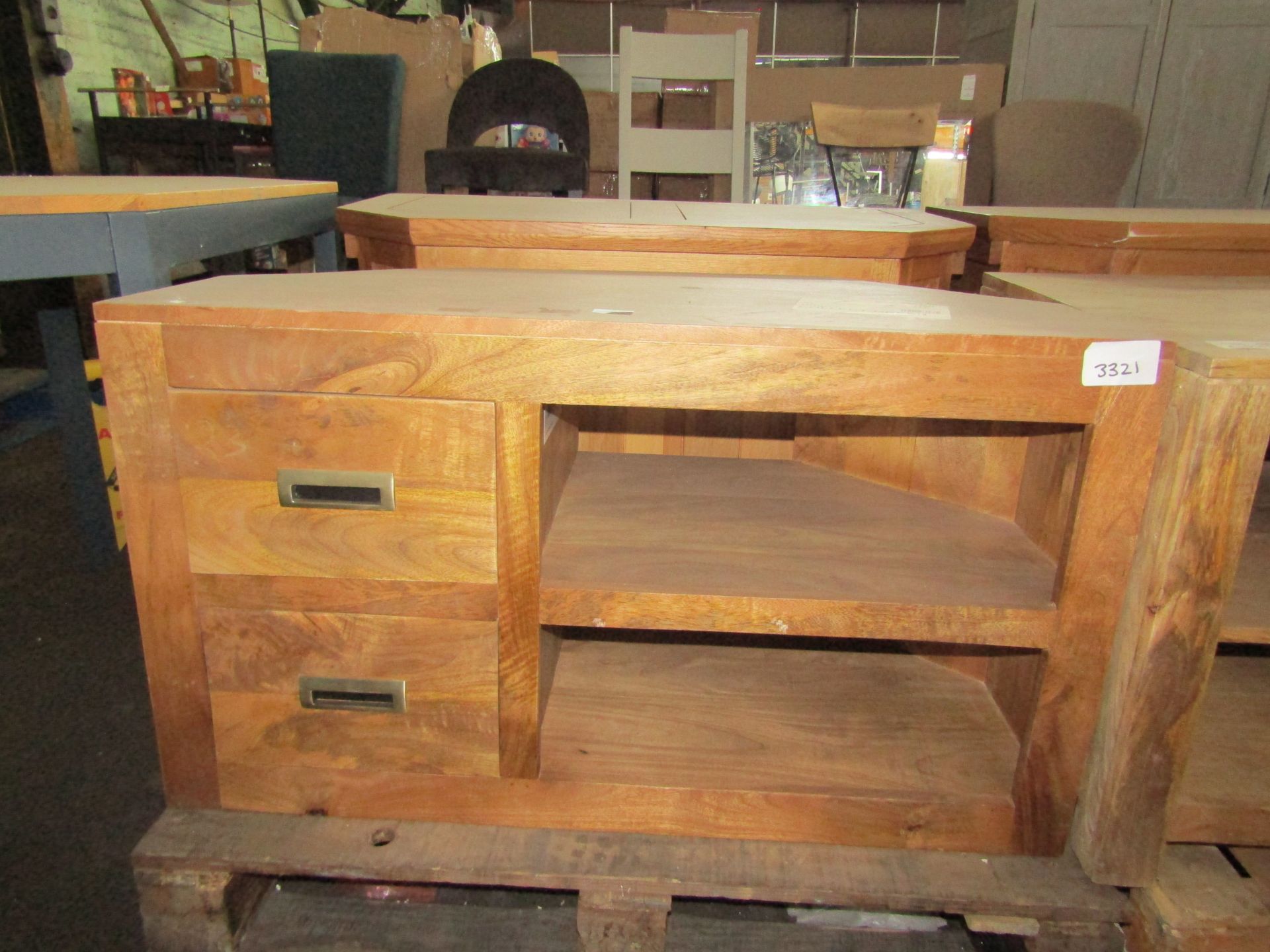 Oak Furnitureland Bali Corner Tv Unit Solid Mango RRP 294.99 Add a touch of global style to your